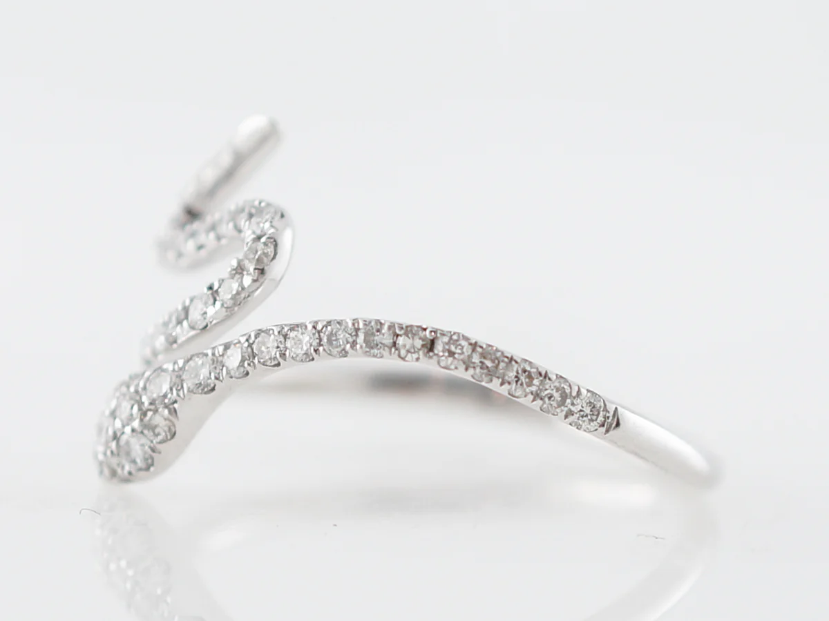 Right Hand Ring Modern .43 Round Brilliant Cut Diamonds in 14k White Gold - Image 2