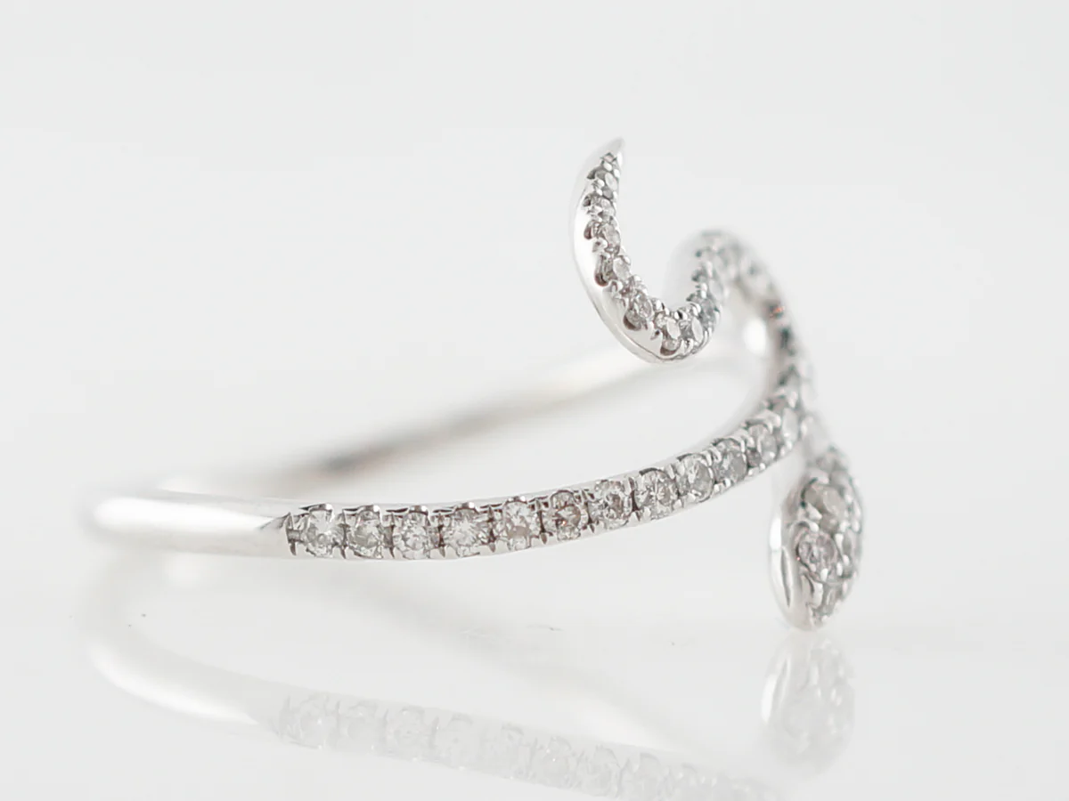 Right Hand Ring Modern .43 Round Brilliant Cut Diamonds in 14k White Gold - Image 3