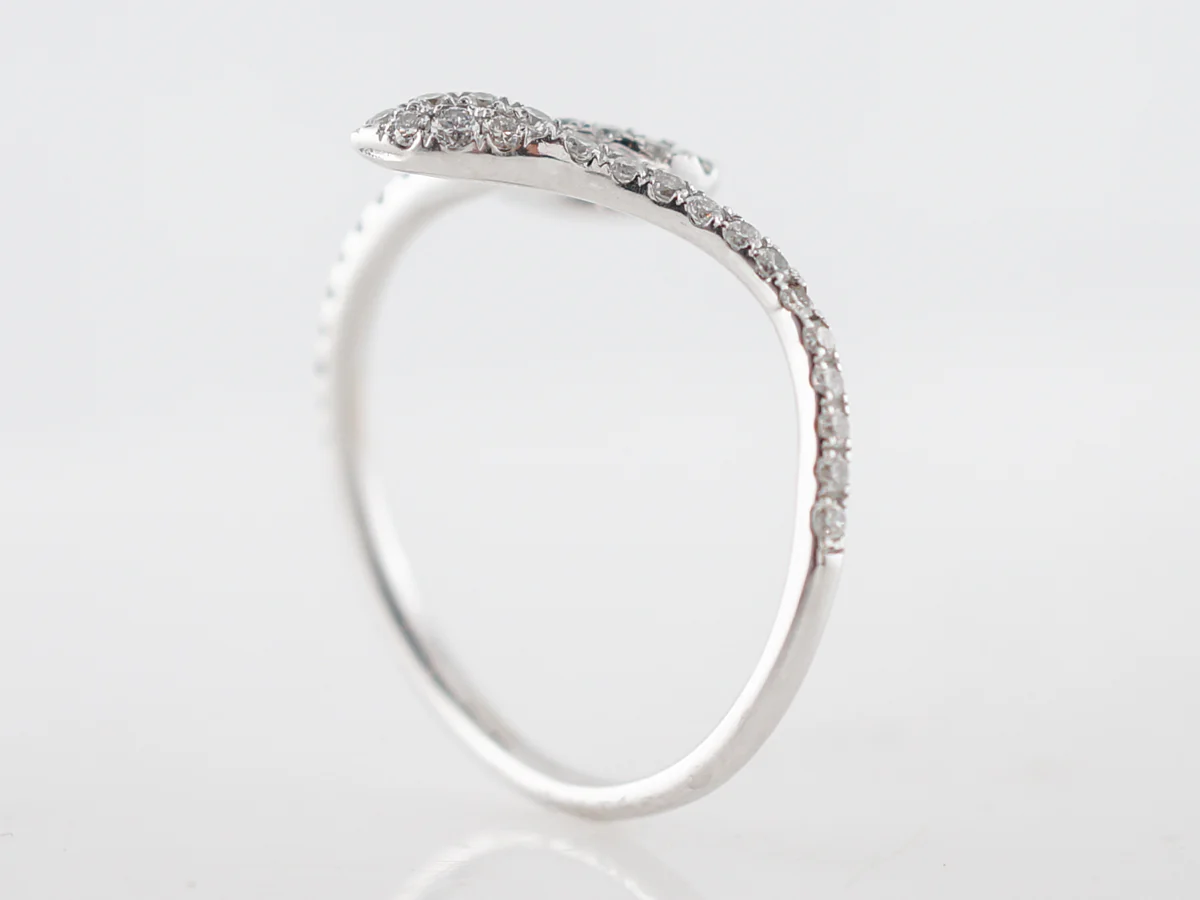 Right Hand Ring Modern .43 Round Brilliant Cut Diamonds in 14k White Gold - Image 4