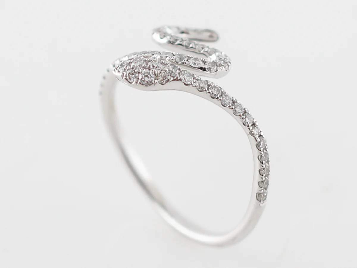 Right Hand Ring Modern .43 Round Brilliant Cut Diamonds in 14k White Gold - Image 5