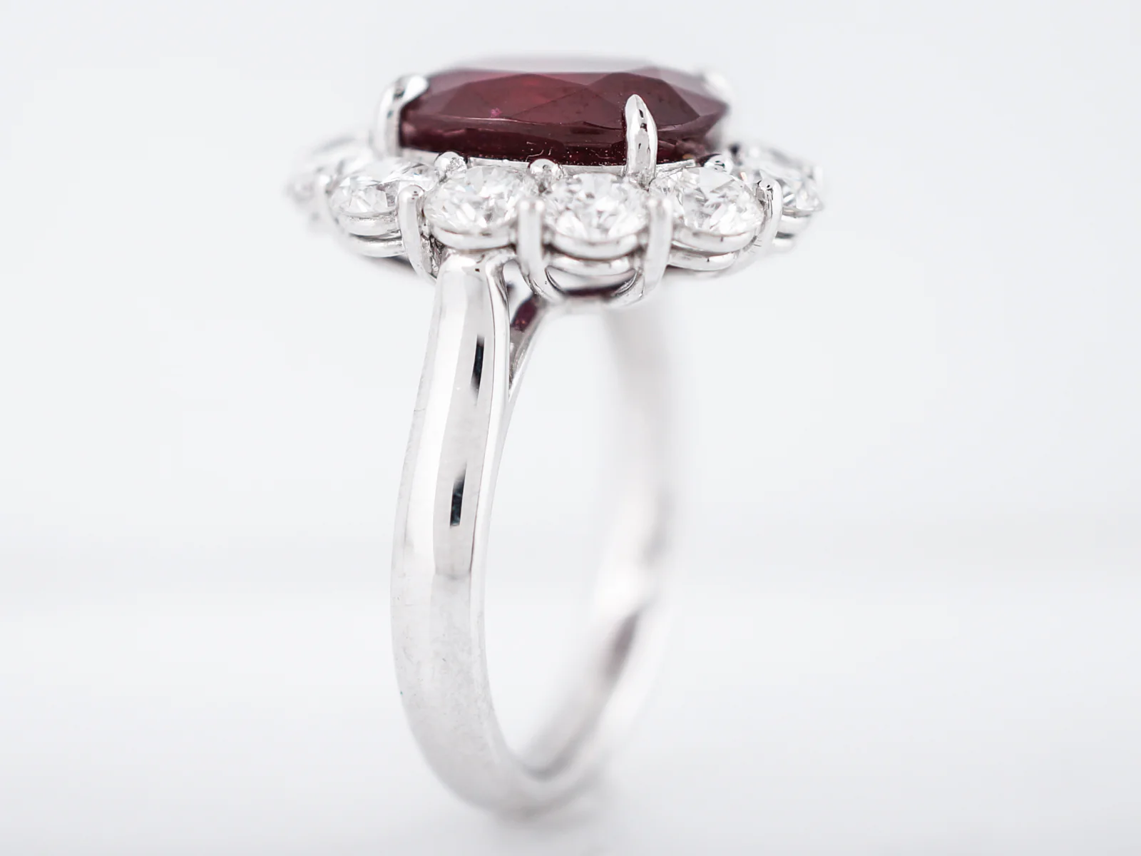 Right Hand Ring Modern 5.28 Oval Center Ruby in Platinum - Image 5