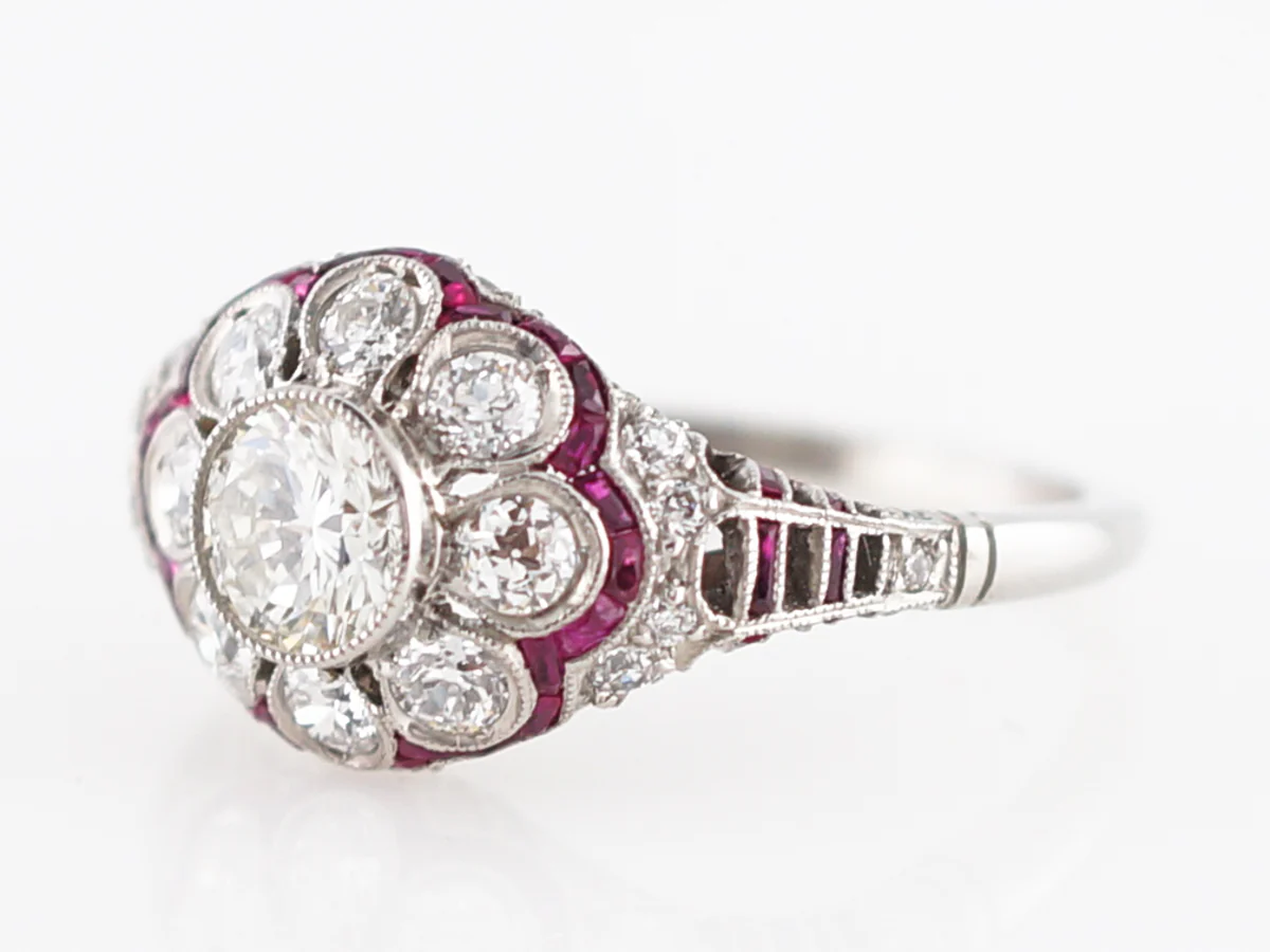 **RTV 1/9/19**Right Hand Ring Modern .52 Round Brilliant Cut Diamond in Platinum - Image 2