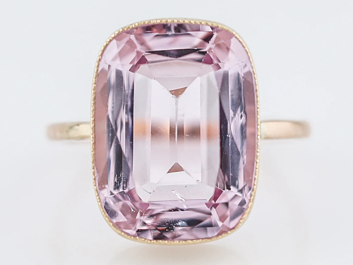 Right Hand Ring Modern 6.05 Oval Cut Kunzite in 14K Yellow Gold