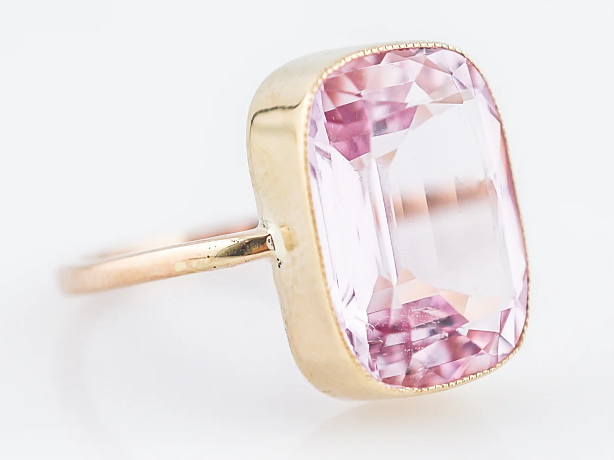 Right Hand Ring Modern 6.05 Oval Cut Kunzite in 14K Yellow Gold - Image 2