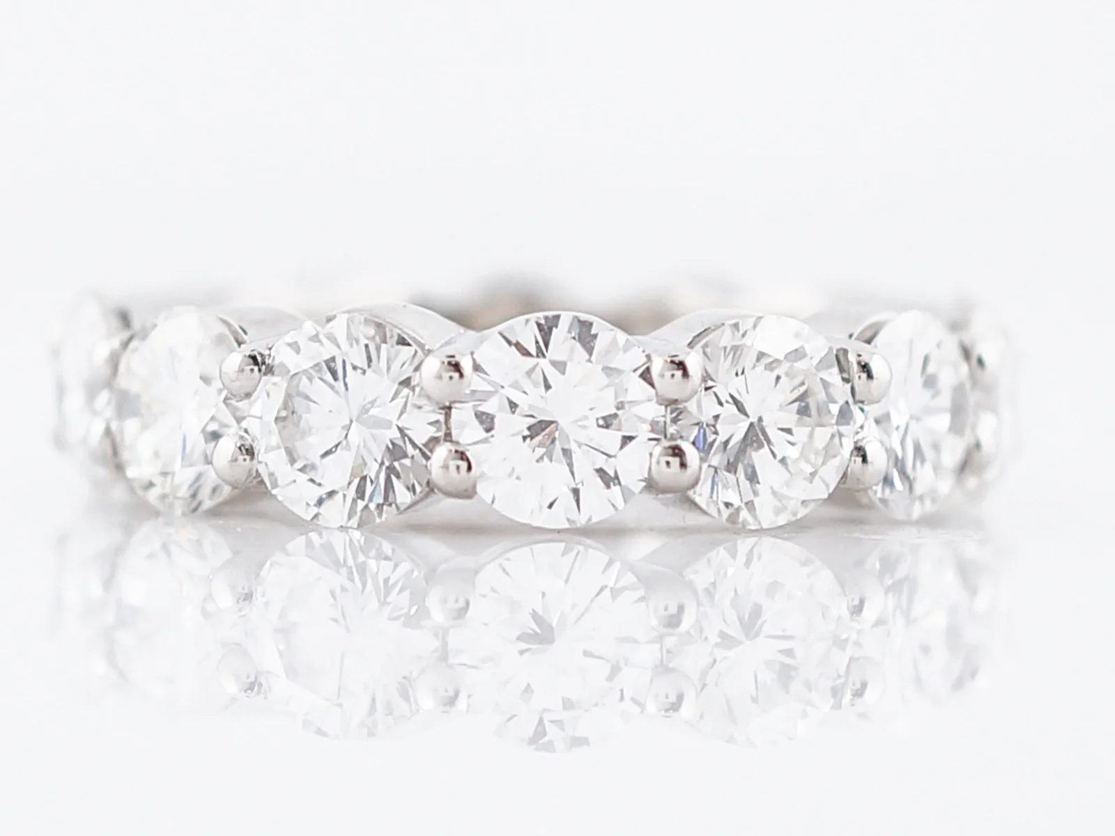 Right Hand Ring Modern 6.97 Round Brilliant Cut Diamond in Platinum