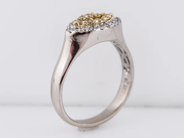 Right Hand Ring Modern .84 Round Brilliant Cut Diamonds in 18k White Gold - Image 5