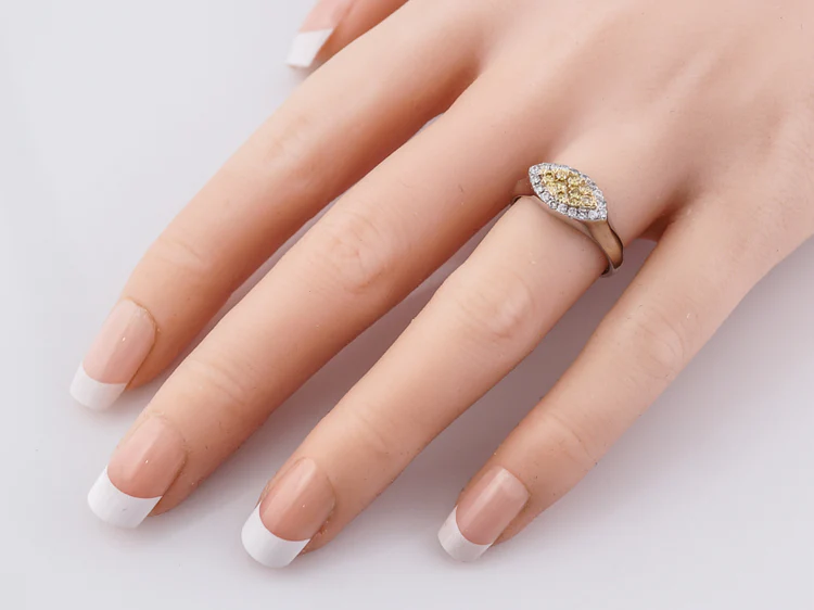 Right Hand Ring Modern .84 Round Brilliant Cut Diamonds in 18k White Gold - Image 6