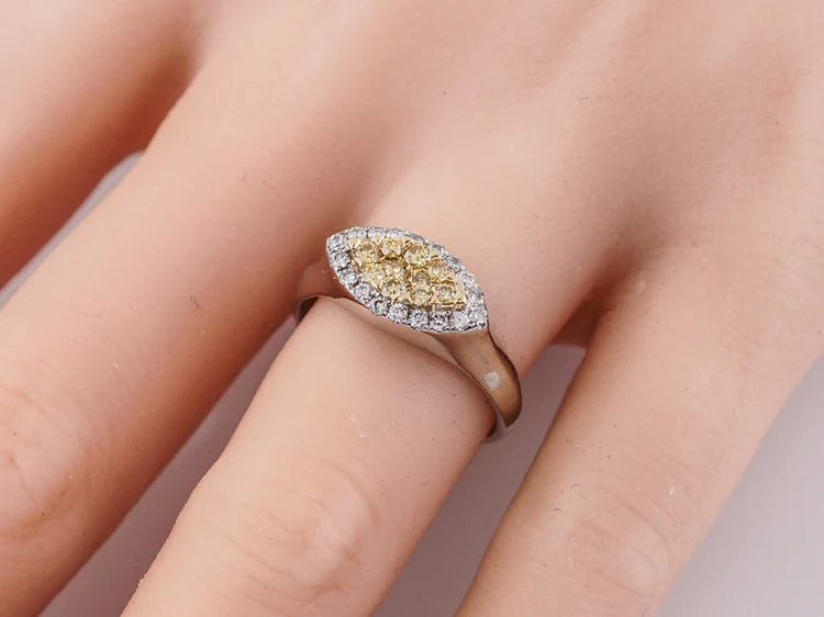 Right Hand Ring Modern .84 Round Brilliant Cut Diamonds in 18k White Gold - Image 8