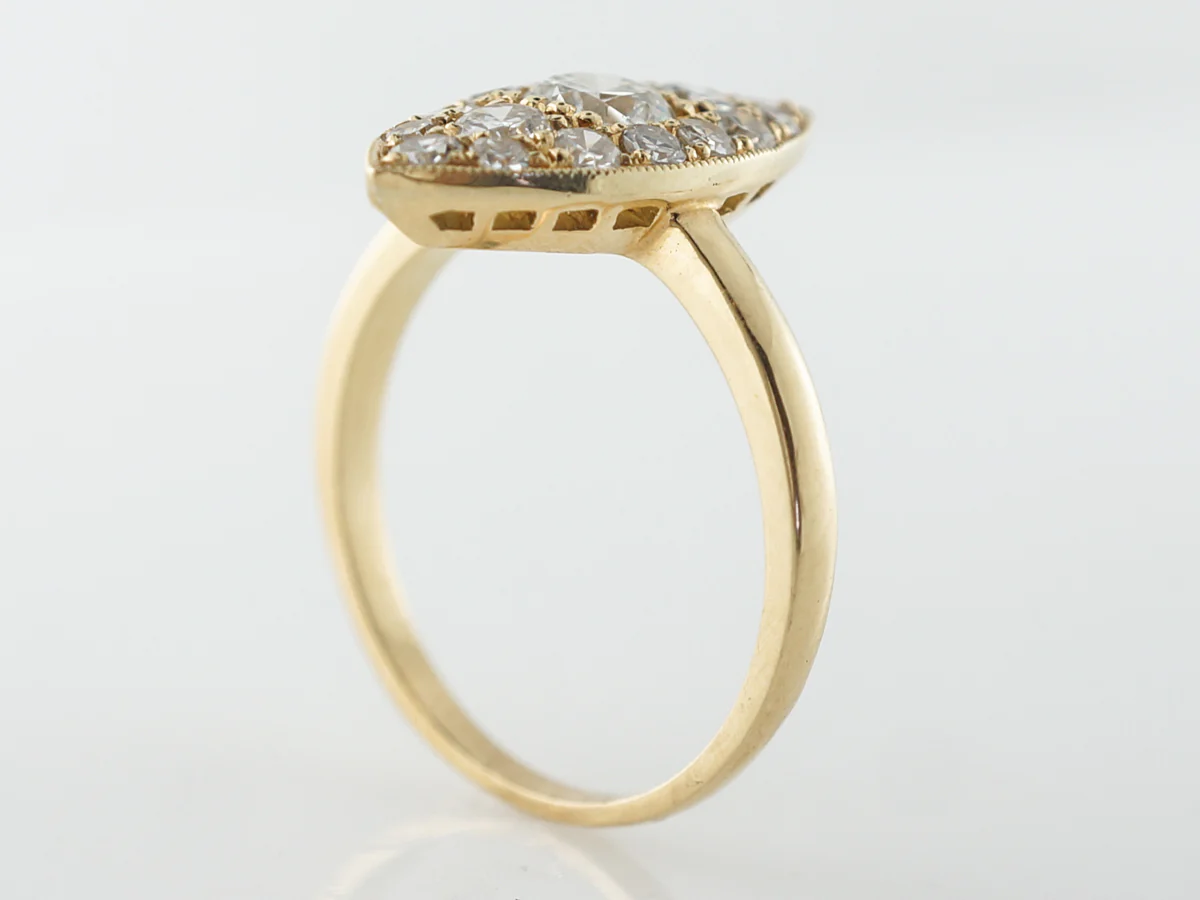 Right Hand Ring Modern .91 Old European & Single Cut Diamonds in 18k Yellow Gold - Image 4