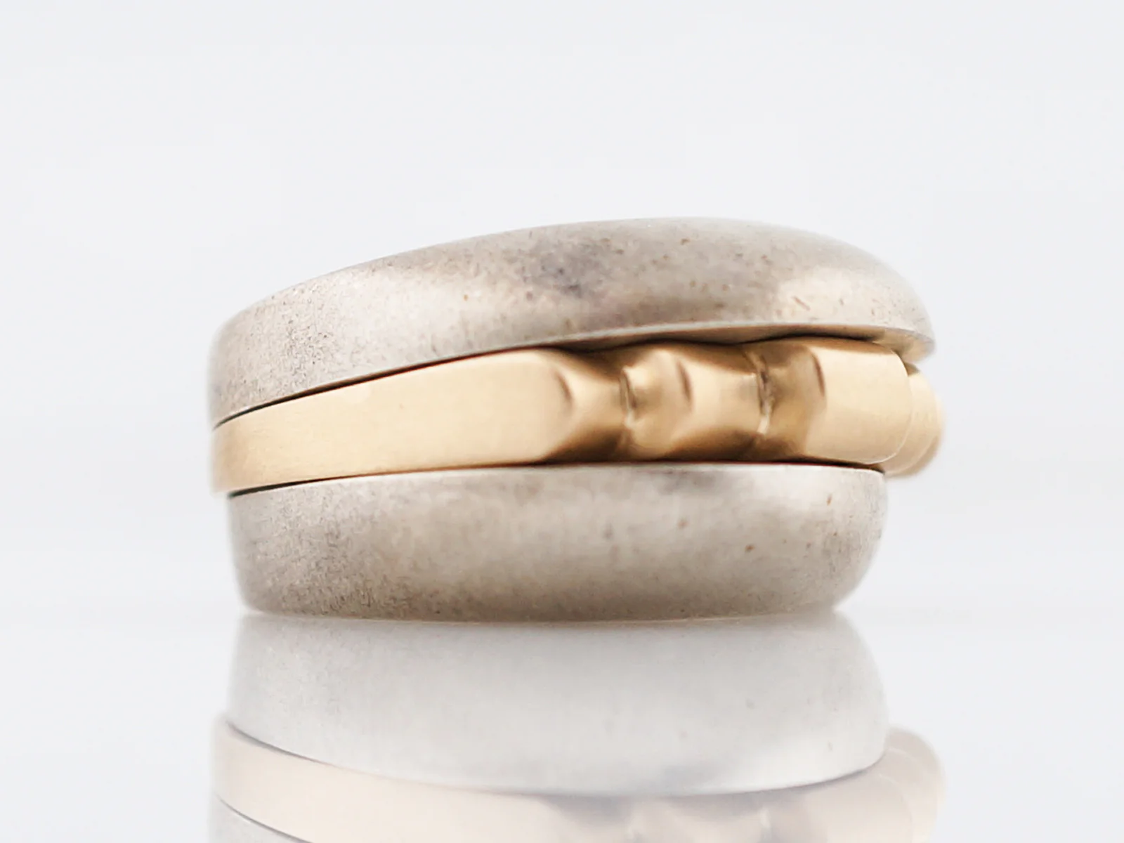 Right Hand Ring Modern Combo in Sterling Silver & 14k Yellow Gold - Image 3