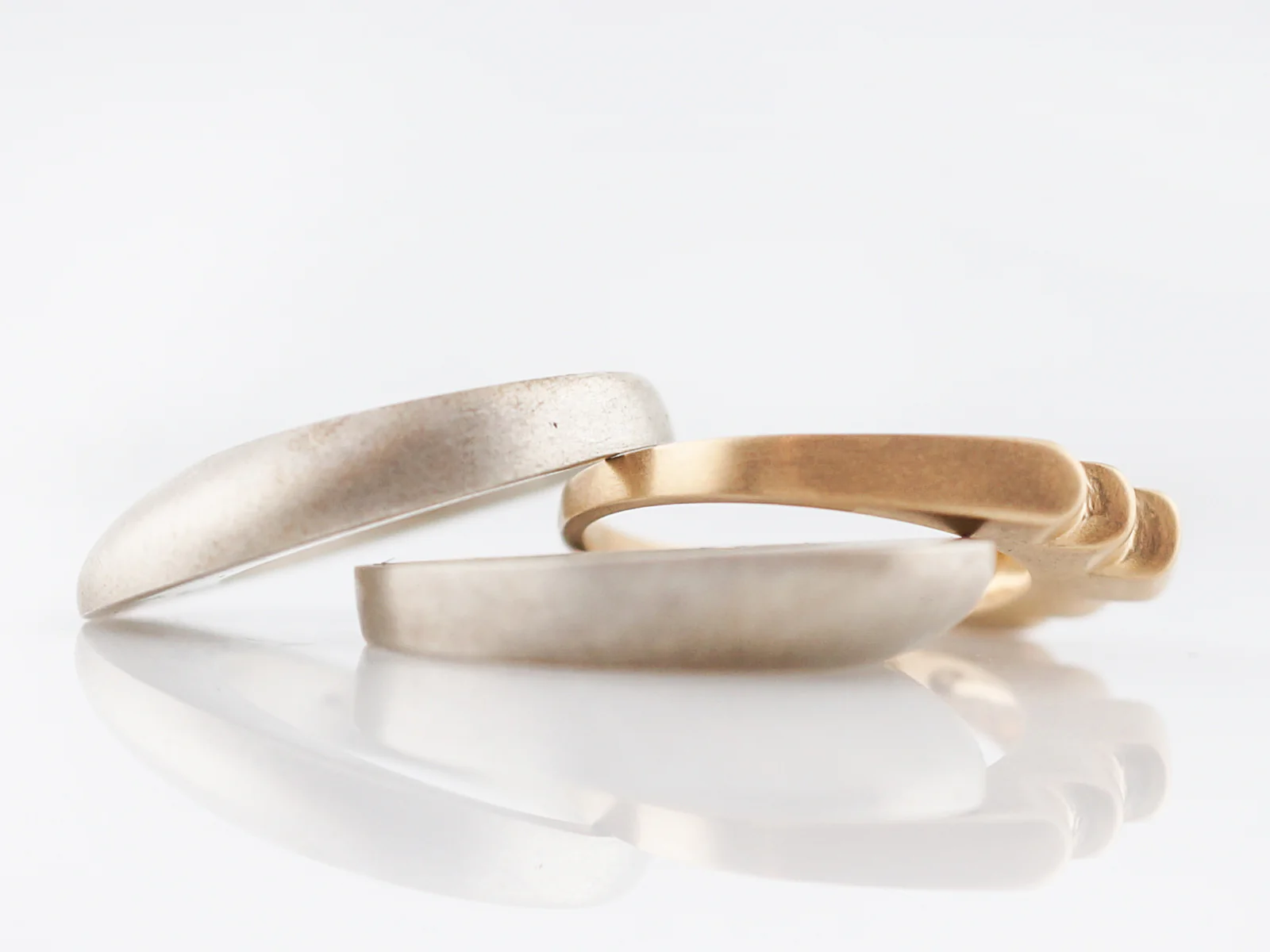 Right Hand Ring Modern Combo in Sterling Silver & 14k Yellow Gold - Image 4