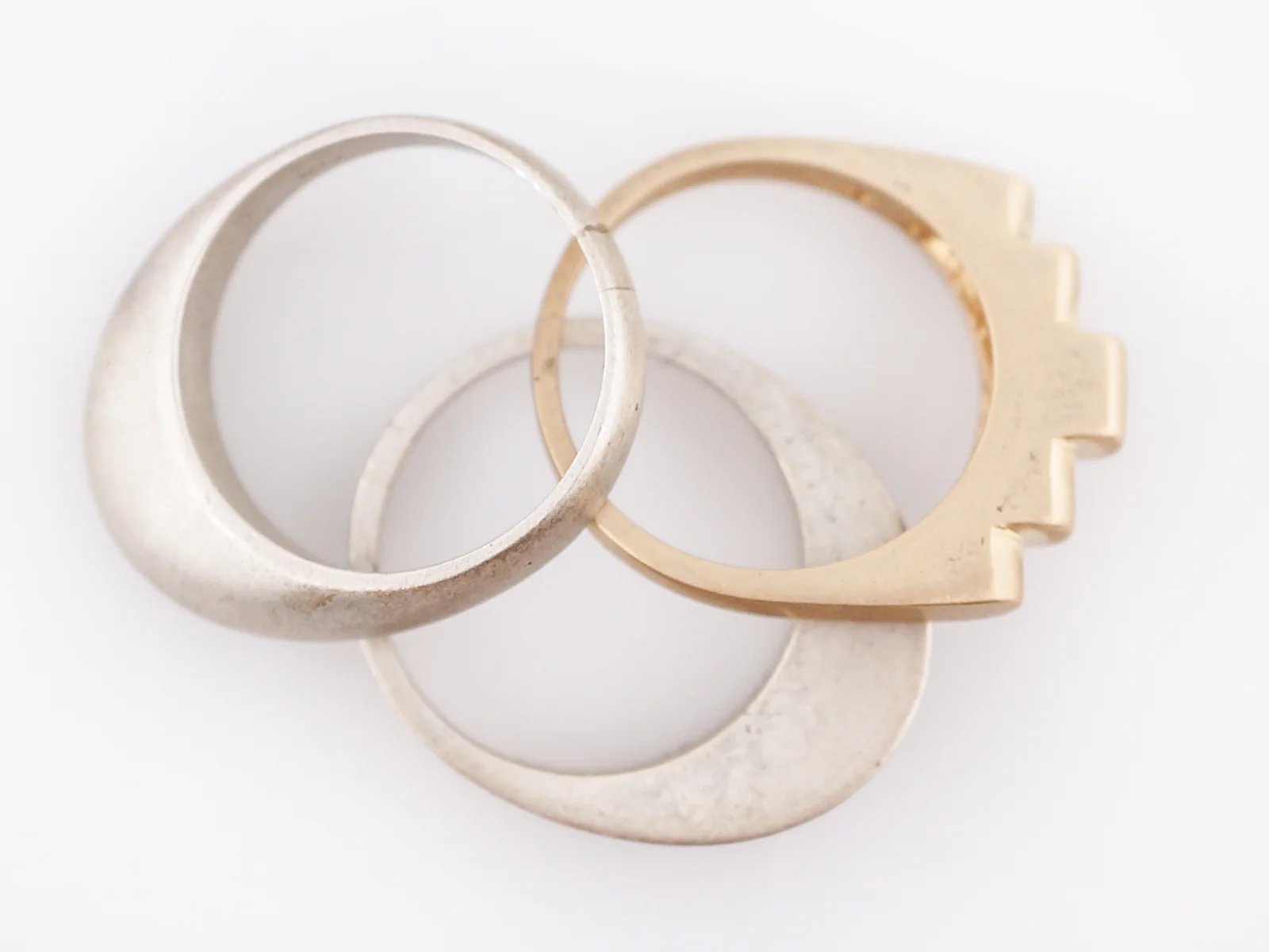 Right Hand Ring Modern Combo in Sterling Silver & 14k Yellow Gold - Image 5