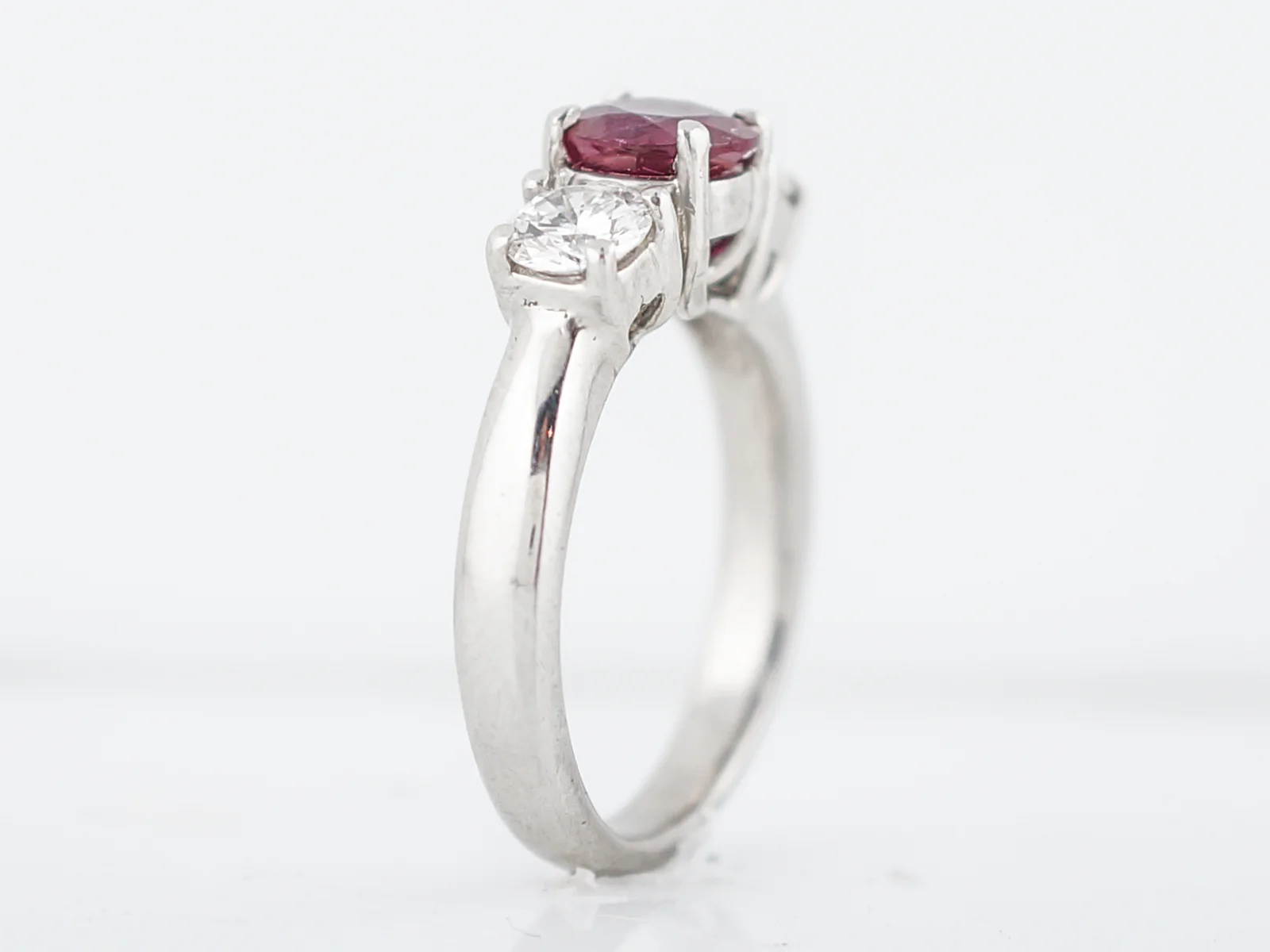 Right Hand Ring Modern GIA 1.25 Round Cut Ruby in Platinum - Image 5