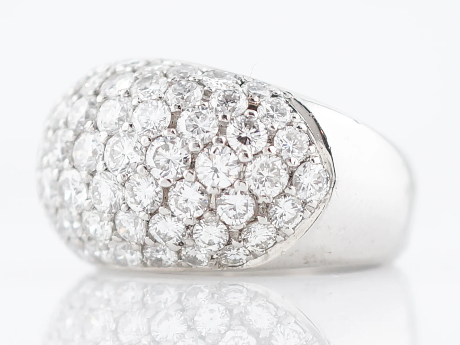 Right Hand Ring Modern Pave 4.83 Round Brilliant Cut Diamonds in Platinum - Image 2