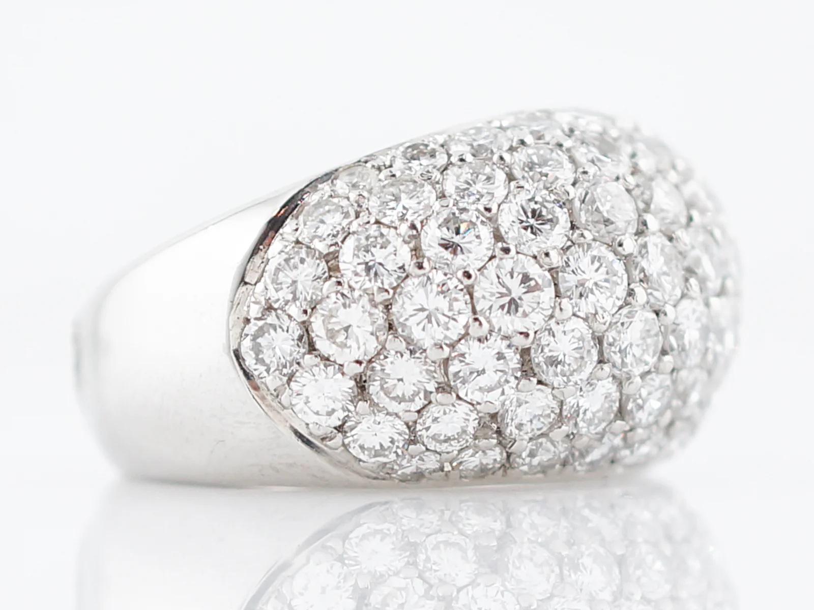 Right Hand Ring Modern Pave 4.83 Round Brilliant Cut Diamonds in Platinum - Image 3