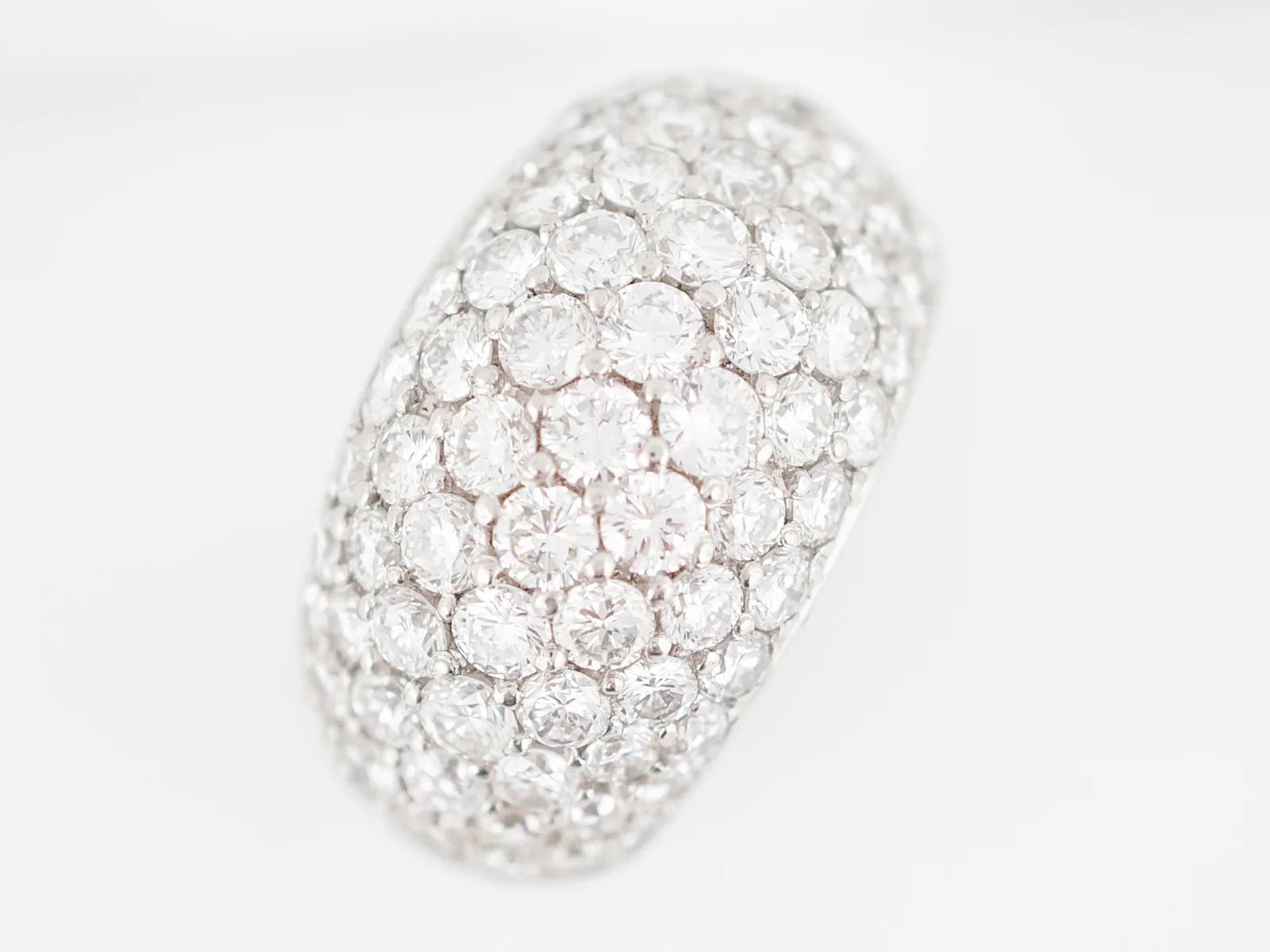 Right Hand Ring Modern Pave 4.83 Round Brilliant Cut Diamonds in Platinum - Image 4