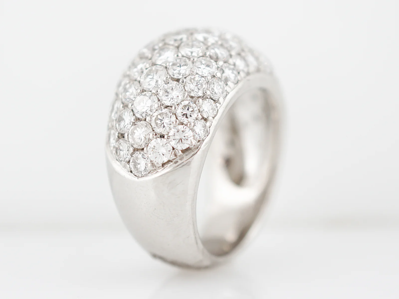 Right Hand Ring Modern Pave 4.83 Round Brilliant Cut Diamonds in Platinum - Image 5