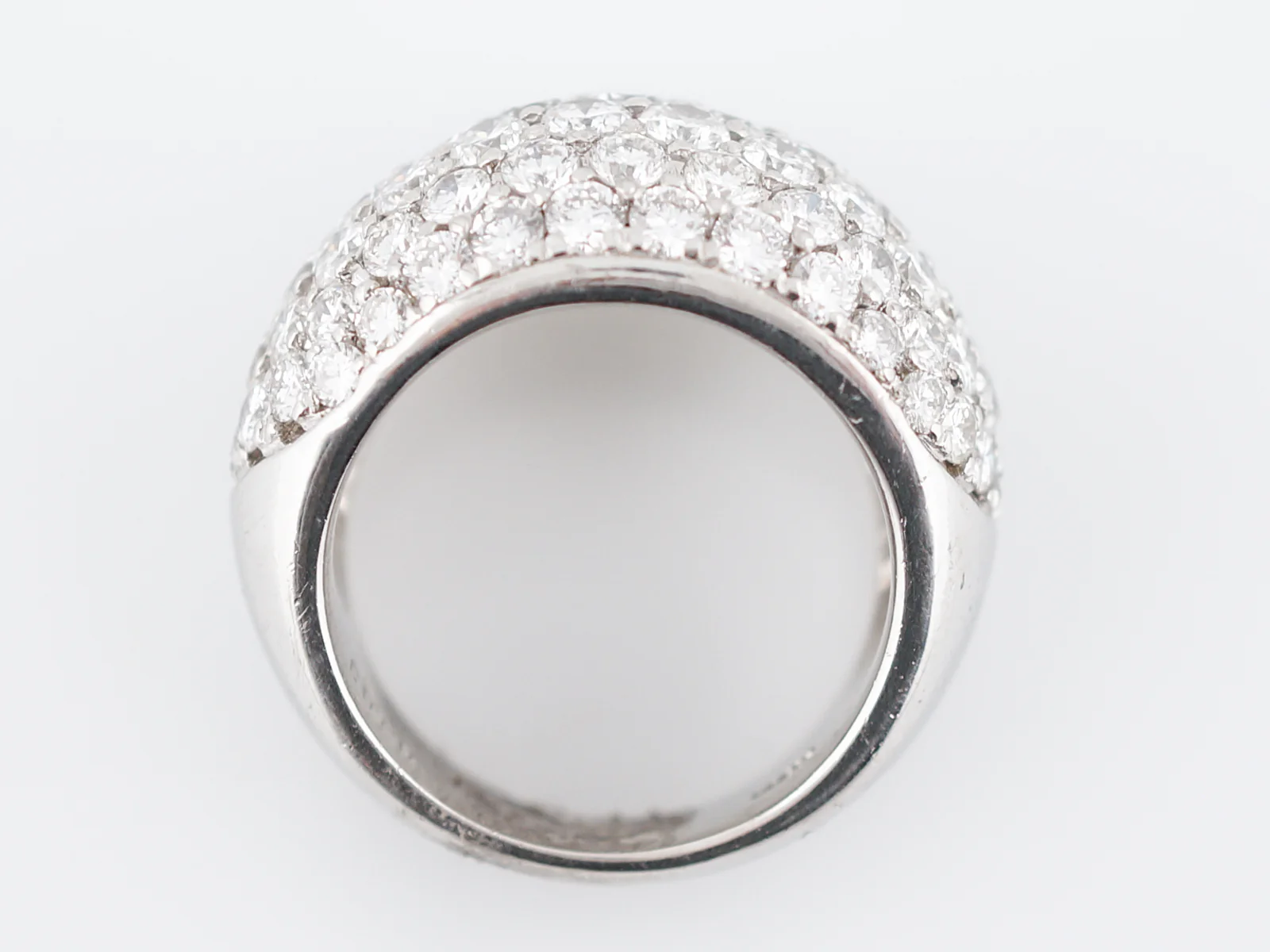 Right Hand Ring Modern Pave 4.83 Round Brilliant Cut Diamonds in Platinum - Image 6