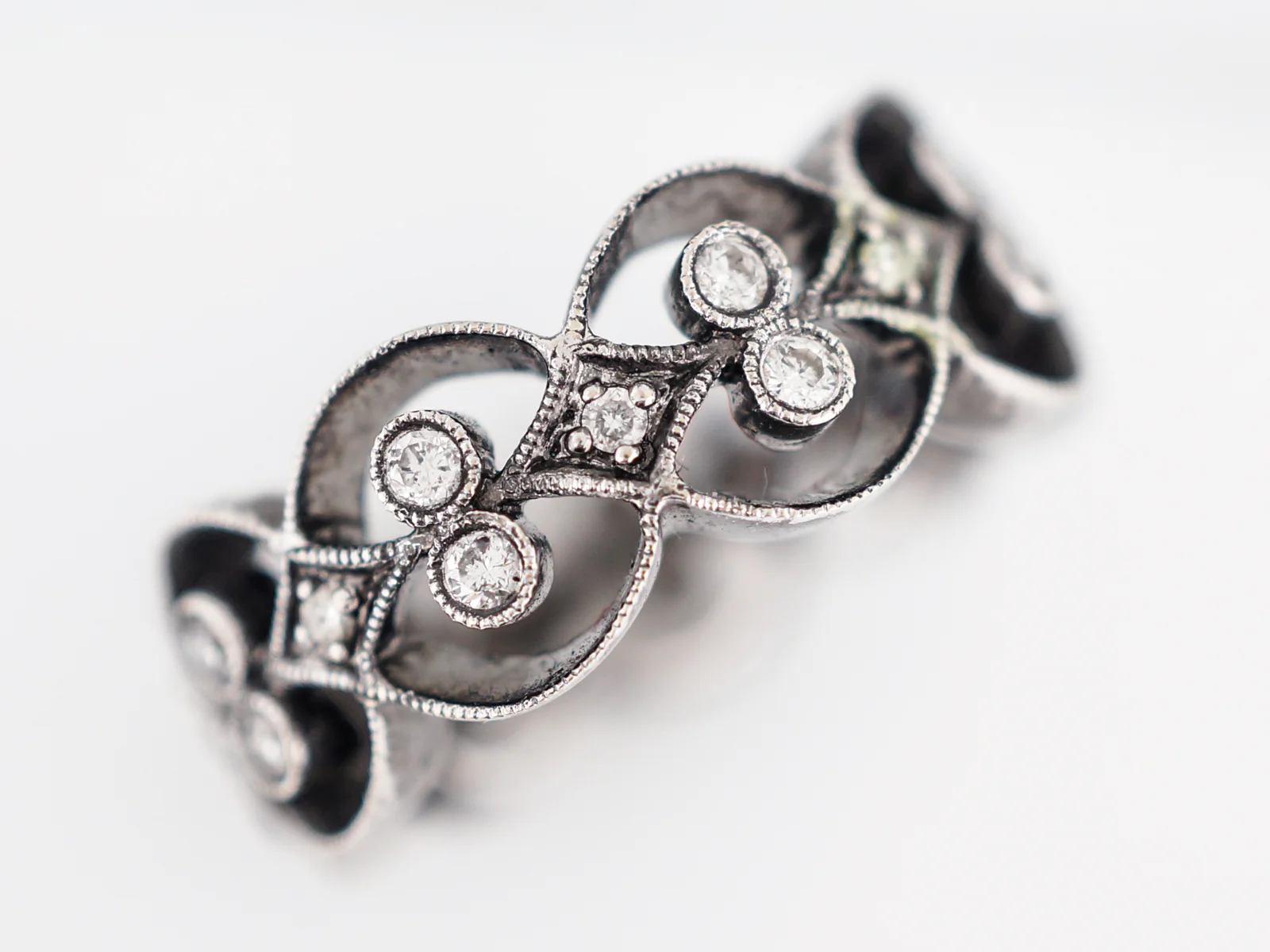 Right Hand Ring Modern .49 Round Brilliant Cut Diamonds in 14k White Gold - Image 3