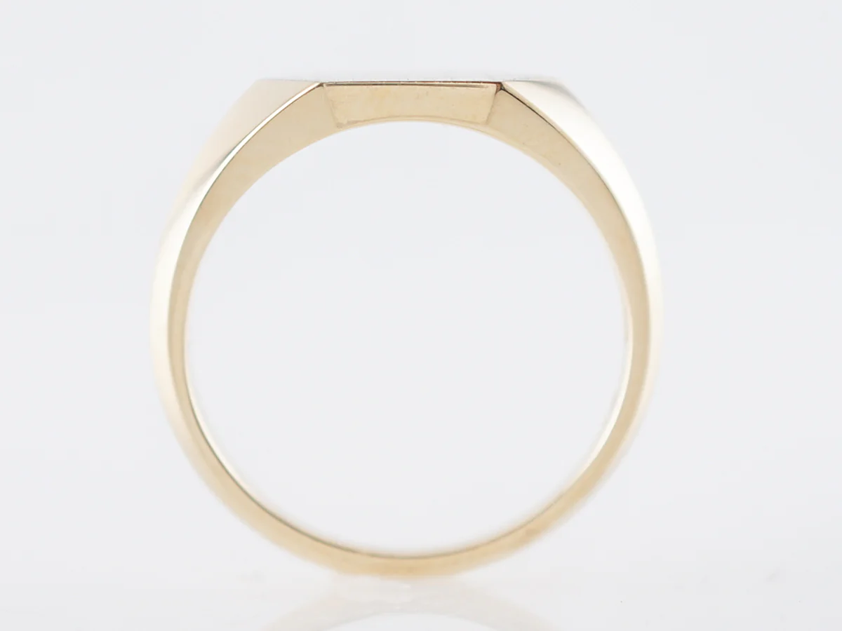 Right Hand Signet Ring Modern in 14k Yellow Gold - Image 4