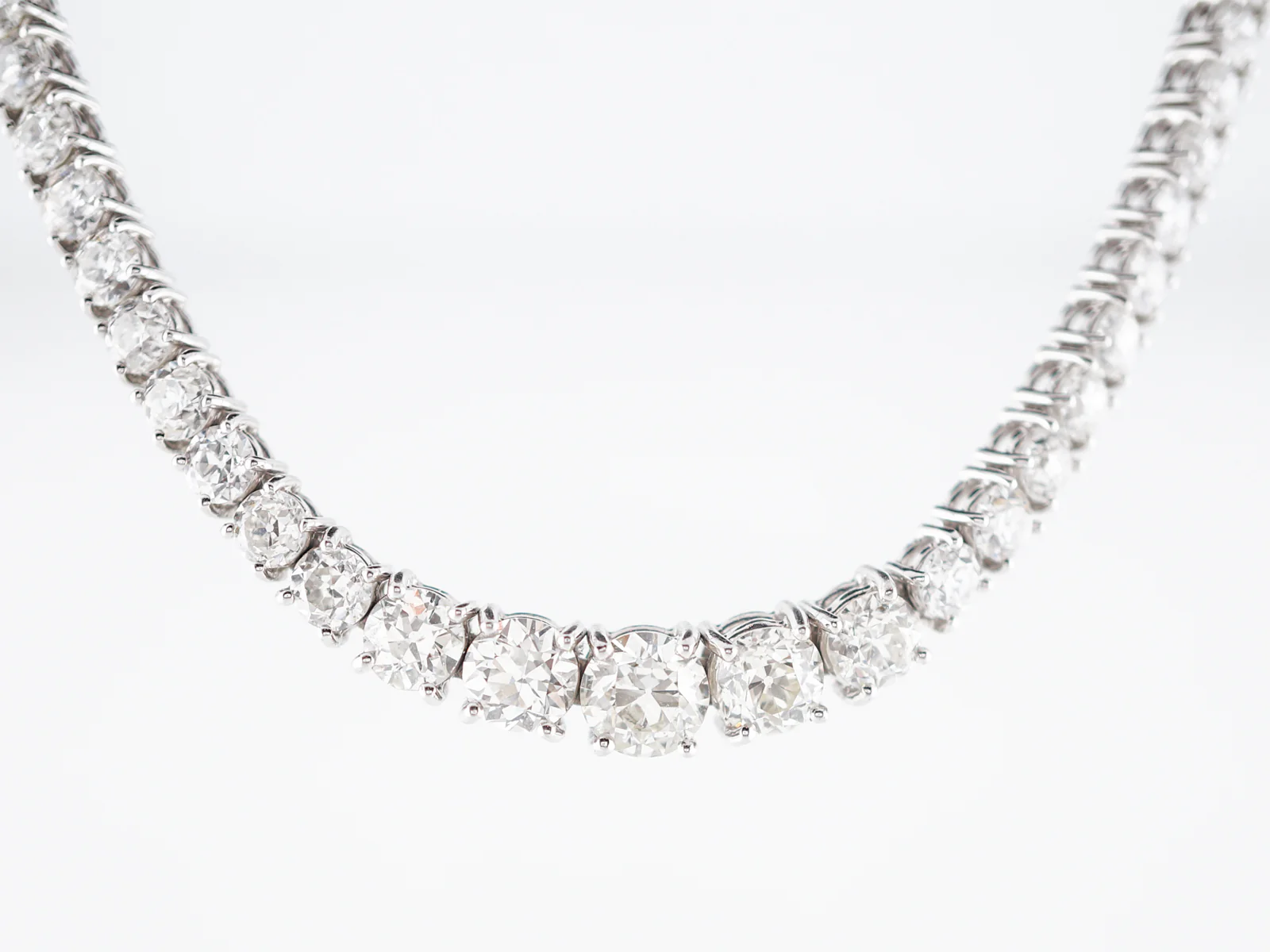 Riviera Necklace Modern 21.65 cttw Old European Cut Diamonds in Platinum - Image 2
