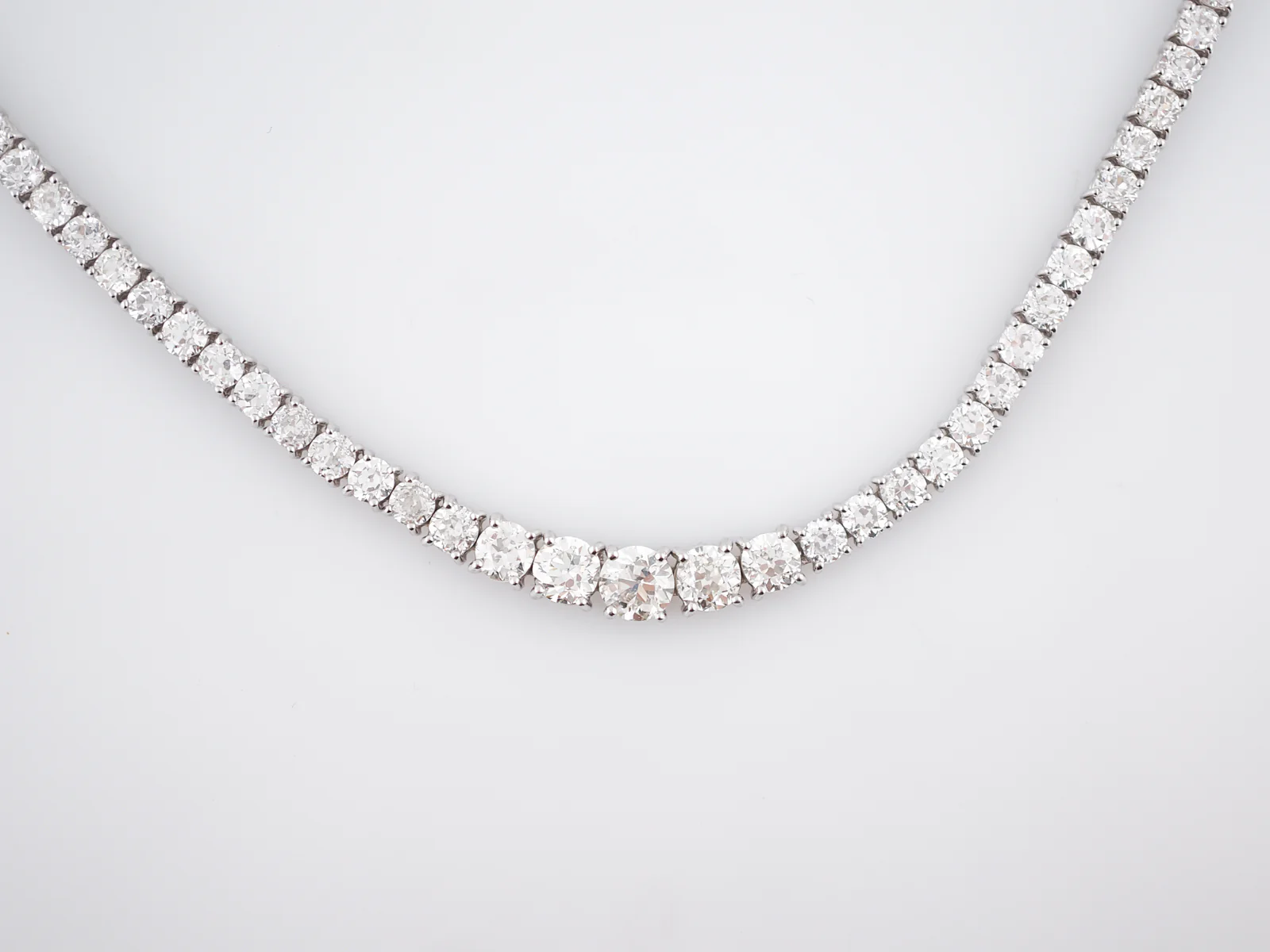 Riviera Necklace Modern 21.65 cttw Old European Cut Diamonds in Platinum - Image 4