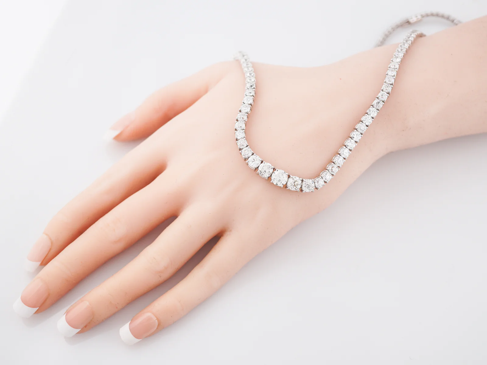 Riviera Necklace Modern 21.65 cttw Old European Cut Diamonds in Platinum - Image 5