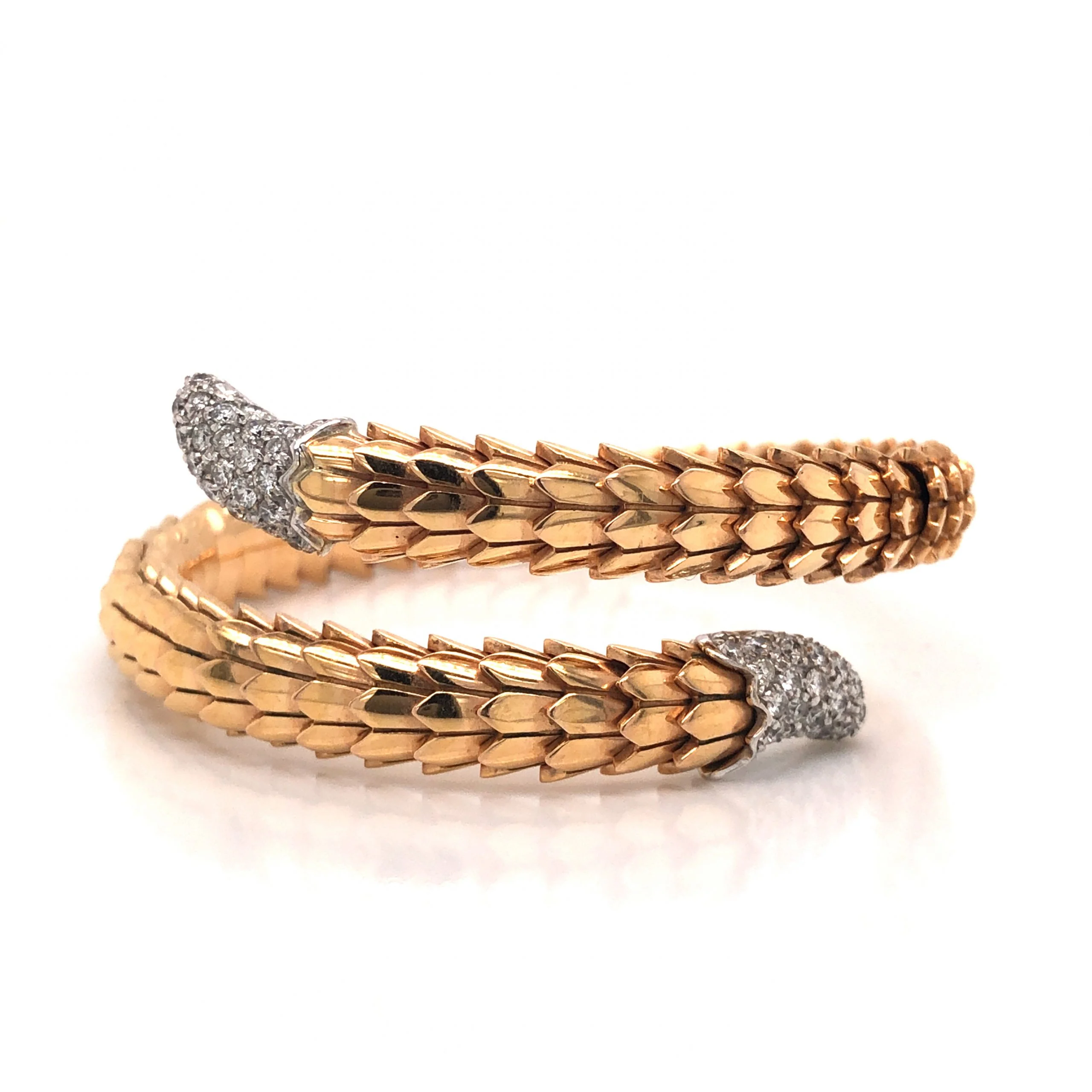Roberto Coin Animalier Cobra Cuff 18k Yellow Gold
