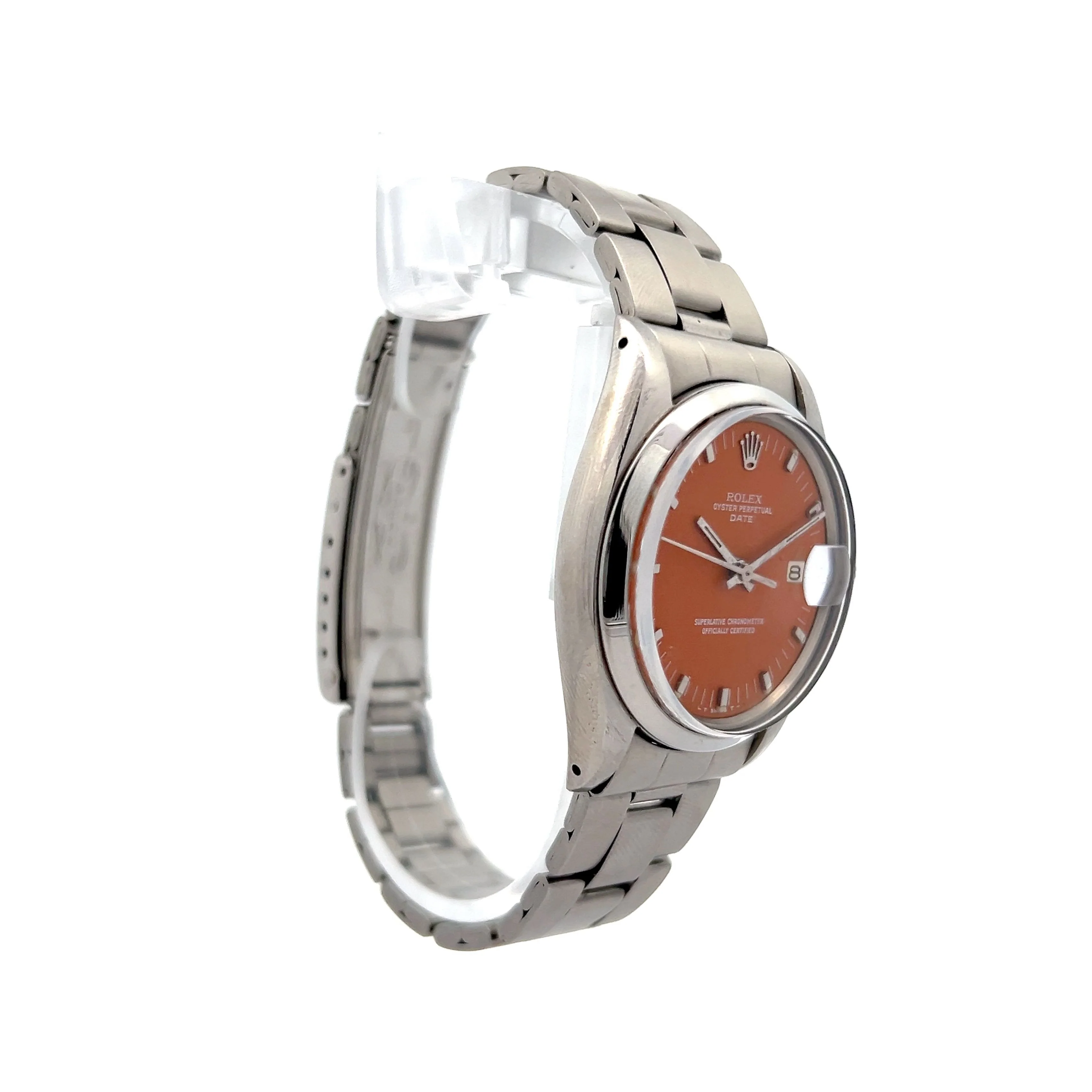 Rolex Date Orange Dial Rivet Bracelet 1974 34mm 1500 - Image 3