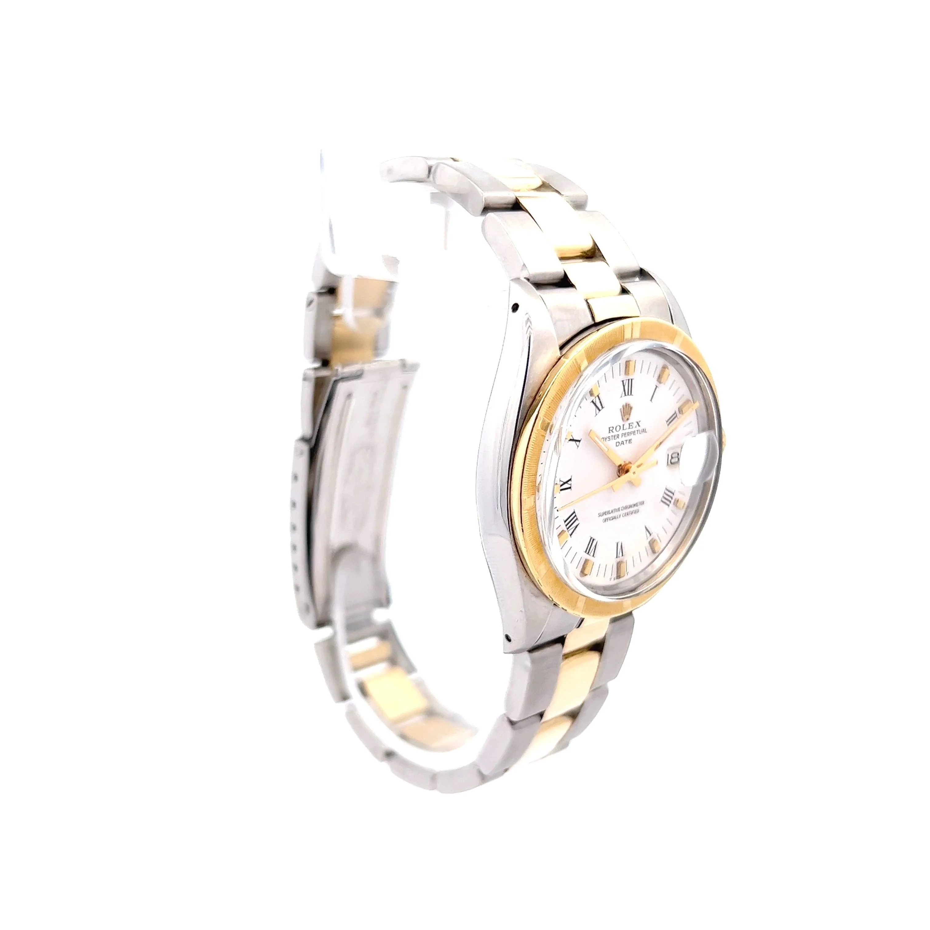 Rolex Date Two-Tone White Roman Dial Oyster 1501 - Image 3