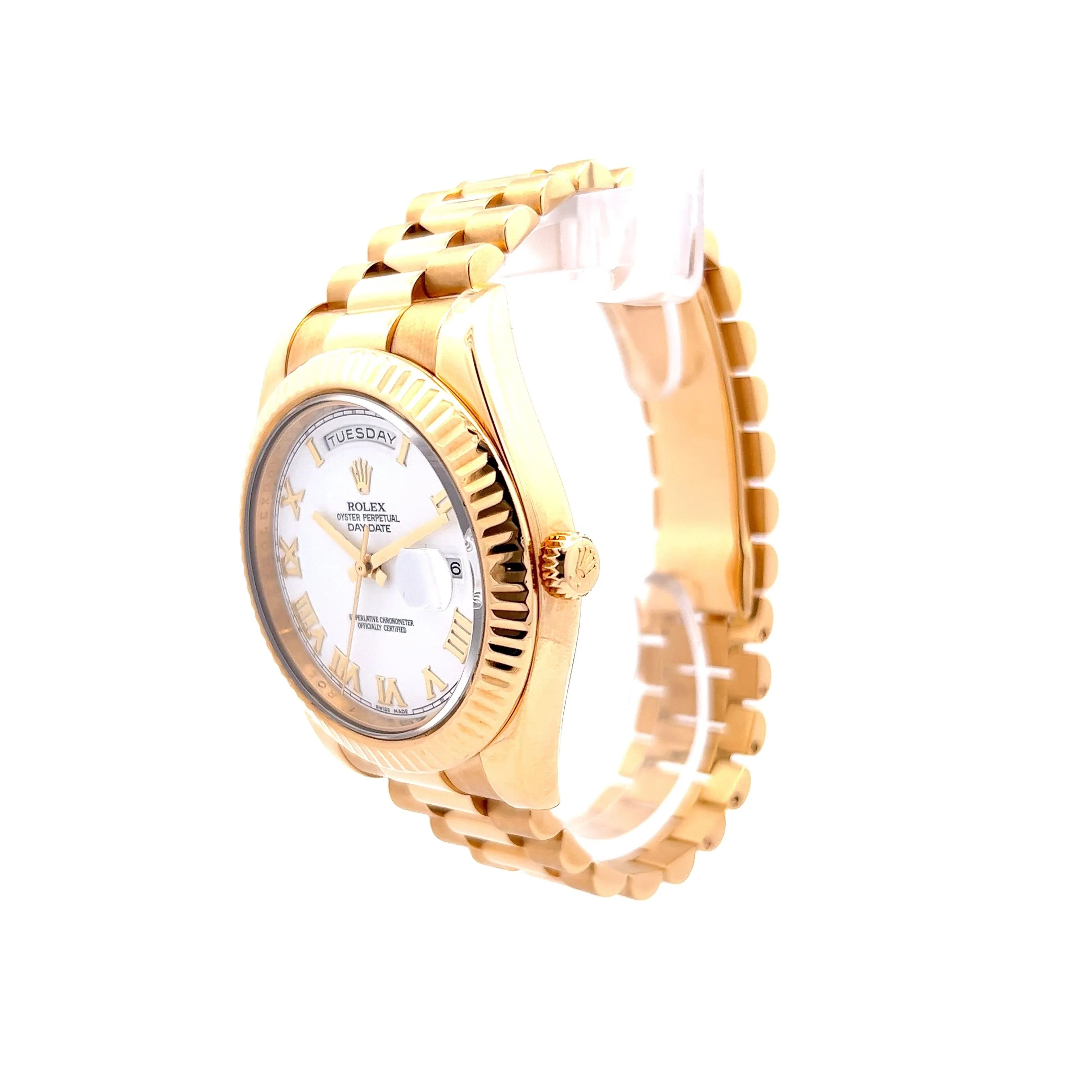 Rolex Day-Date II President 18K Yellow White Roman Numerals 218238 - Image 2