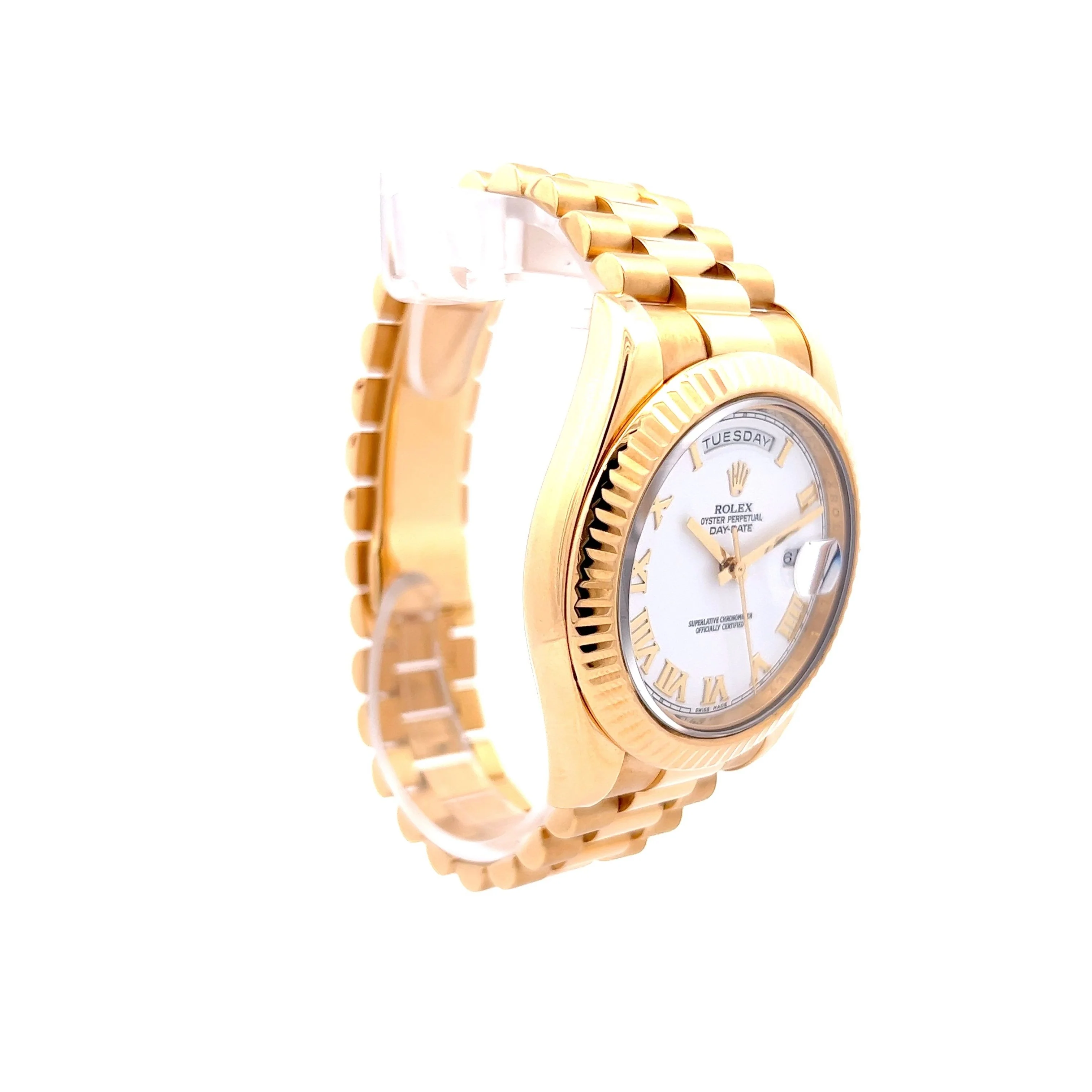 Rolex Day-Date II President 18K Yellow White Roman Numerals 218238 - Image 3