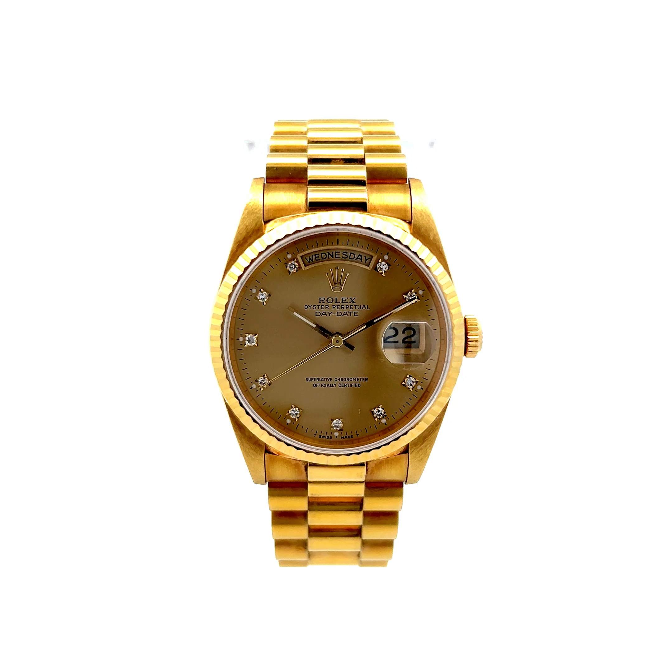 Rolex Day-Date Ref 18238 36mm Watch 18k Yellow Gold