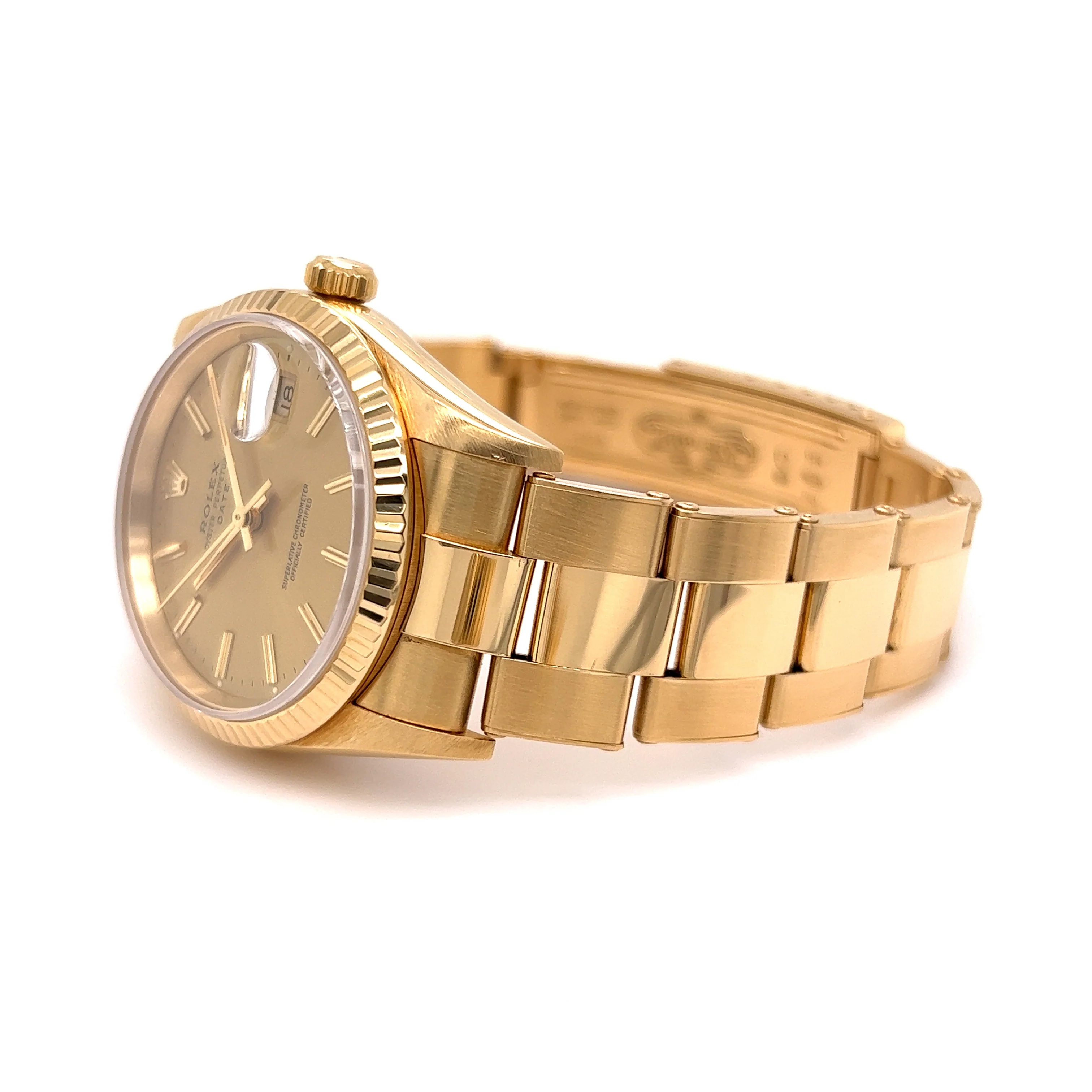 Rolex Oyster Perpetual Date 34mm in 18k Yellow Gold - Image 2