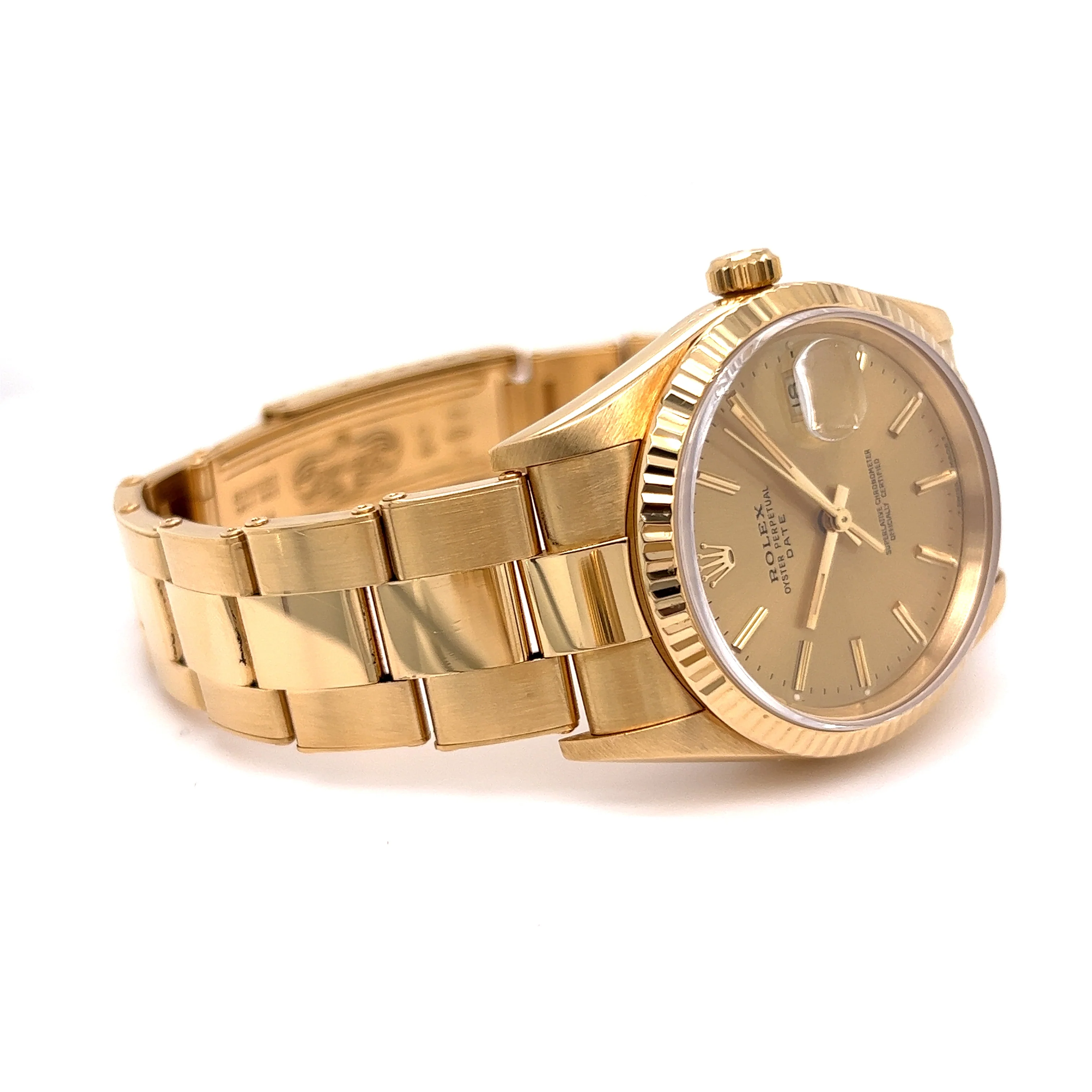 Rolex Oyster Perpetual Date 34mm in 18k Yellow Gold - Image 3