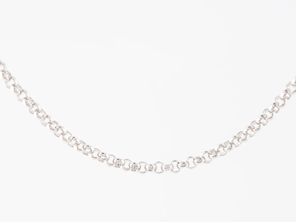 Rolo Chain Necklace in 14k White Gold - Image 3
