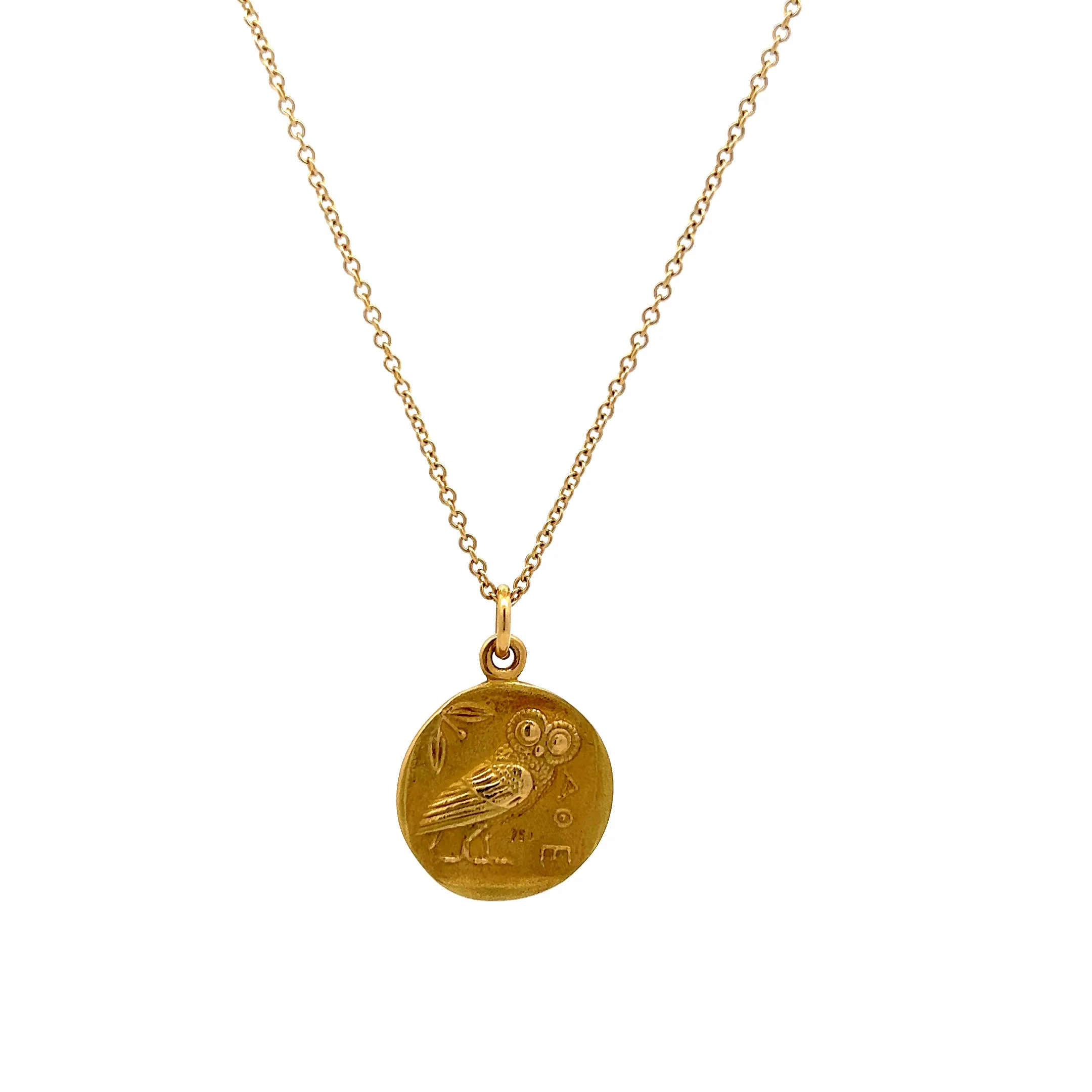 Athens Coin Pendant Necklace in 18k Yellow Gold - Image 2