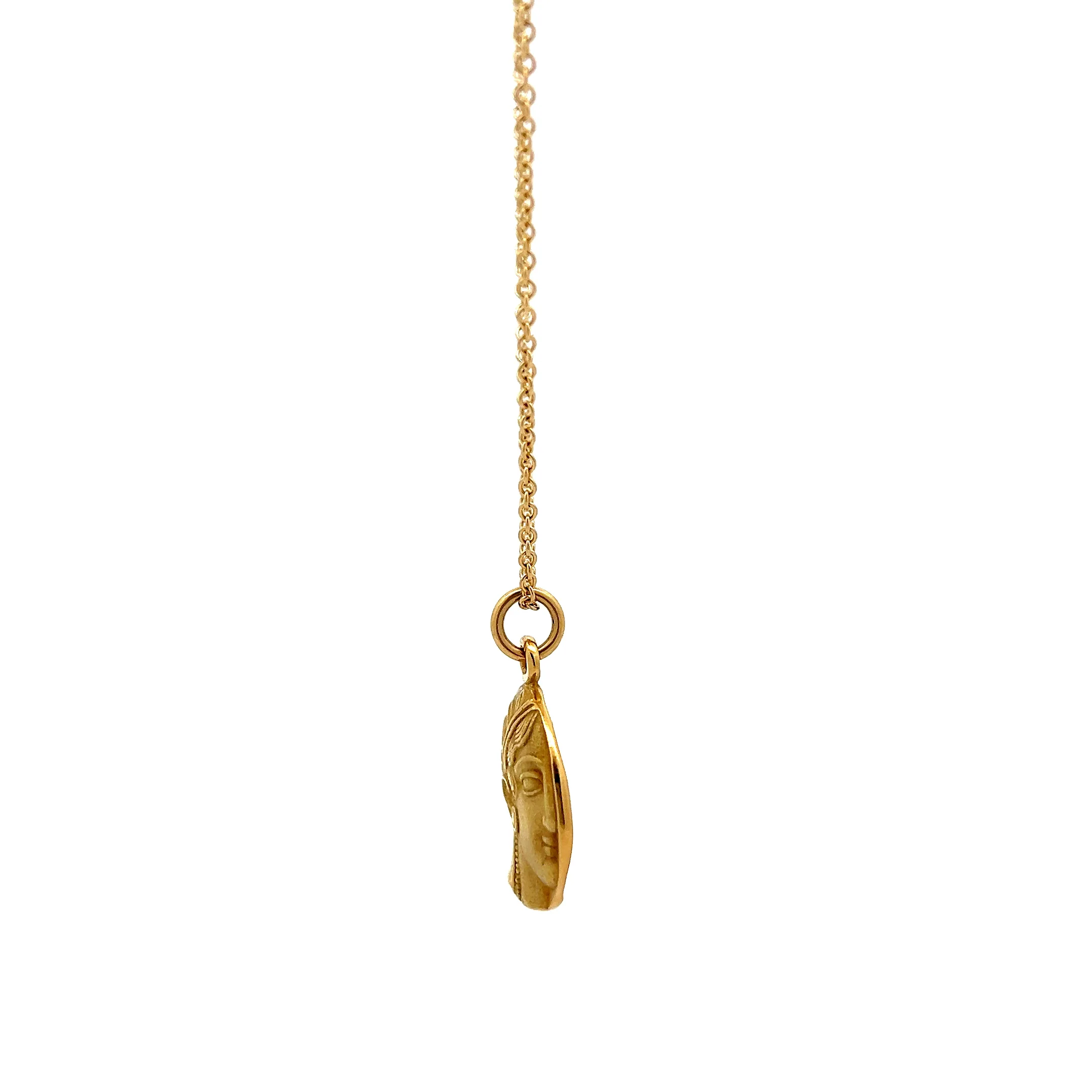 Athens Coin Pendant Necklace in 18k Yellow Gold - Image 3