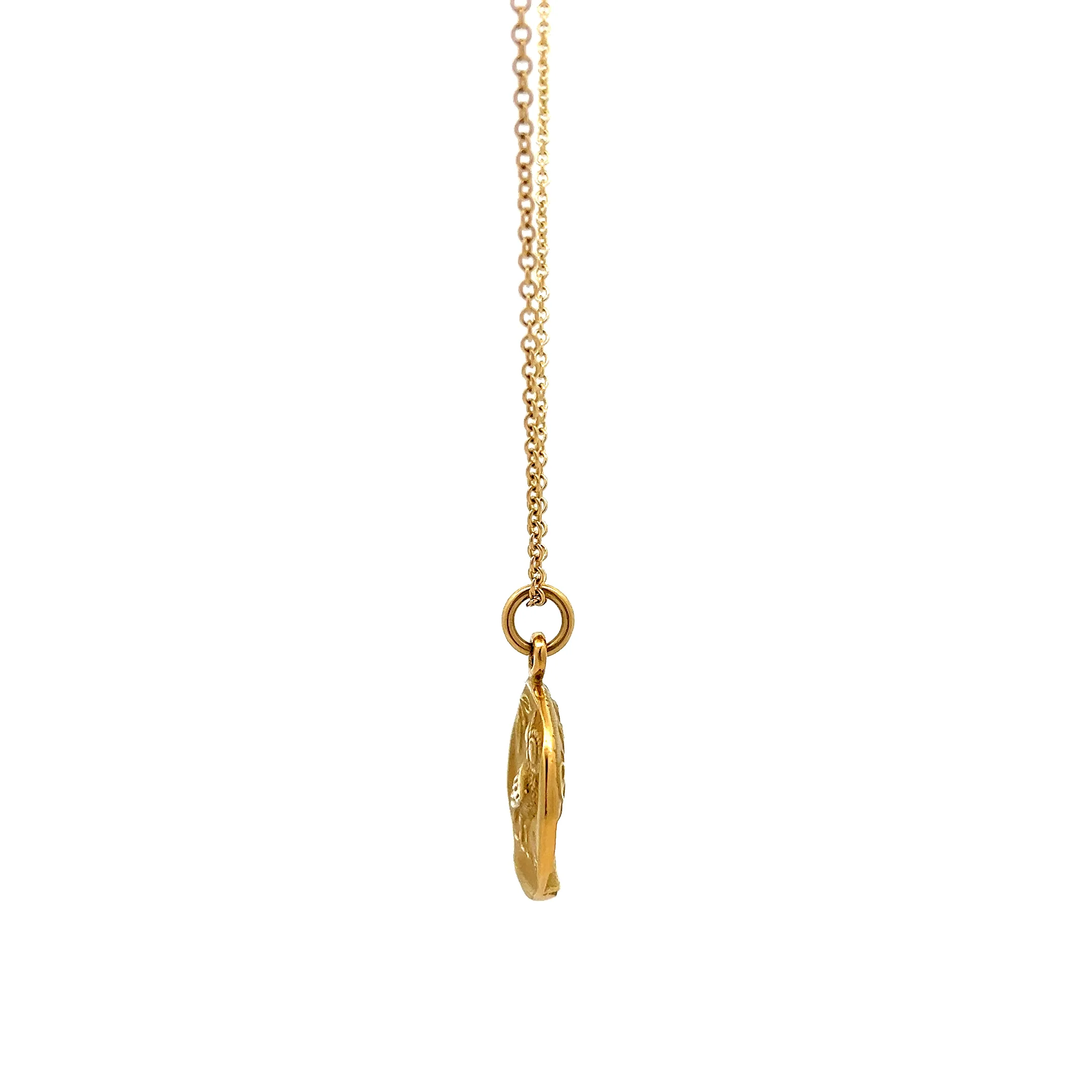 Athens Coin Pendant Necklace in 18k Yellow Gold - Image 4