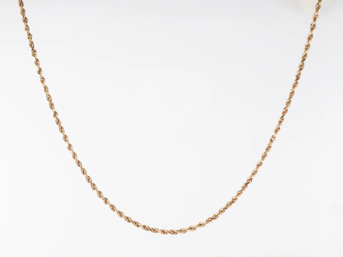 Rope Chain Necklace 18 inches in 14k Yellow Gold
