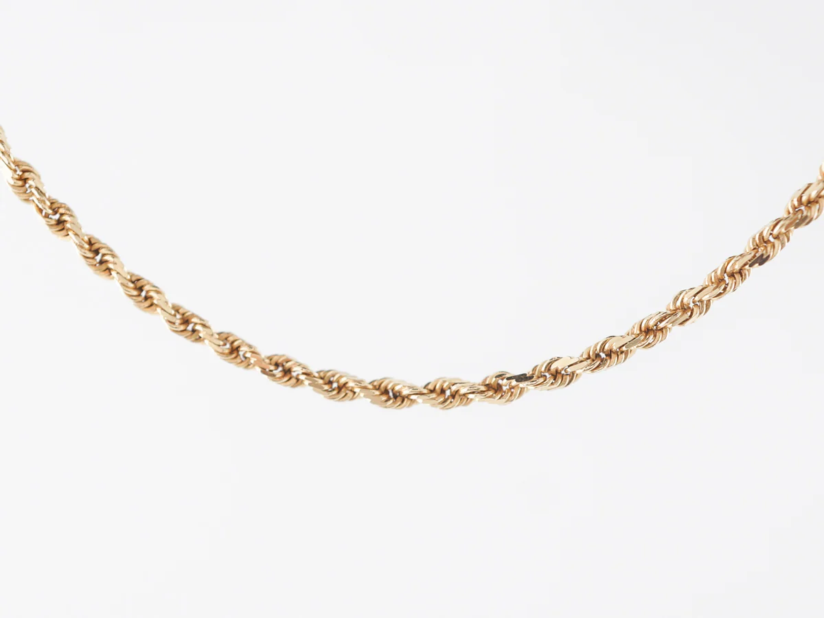 Rope Chain Necklace 18 inches in 14k Yellow Gold - Image 2