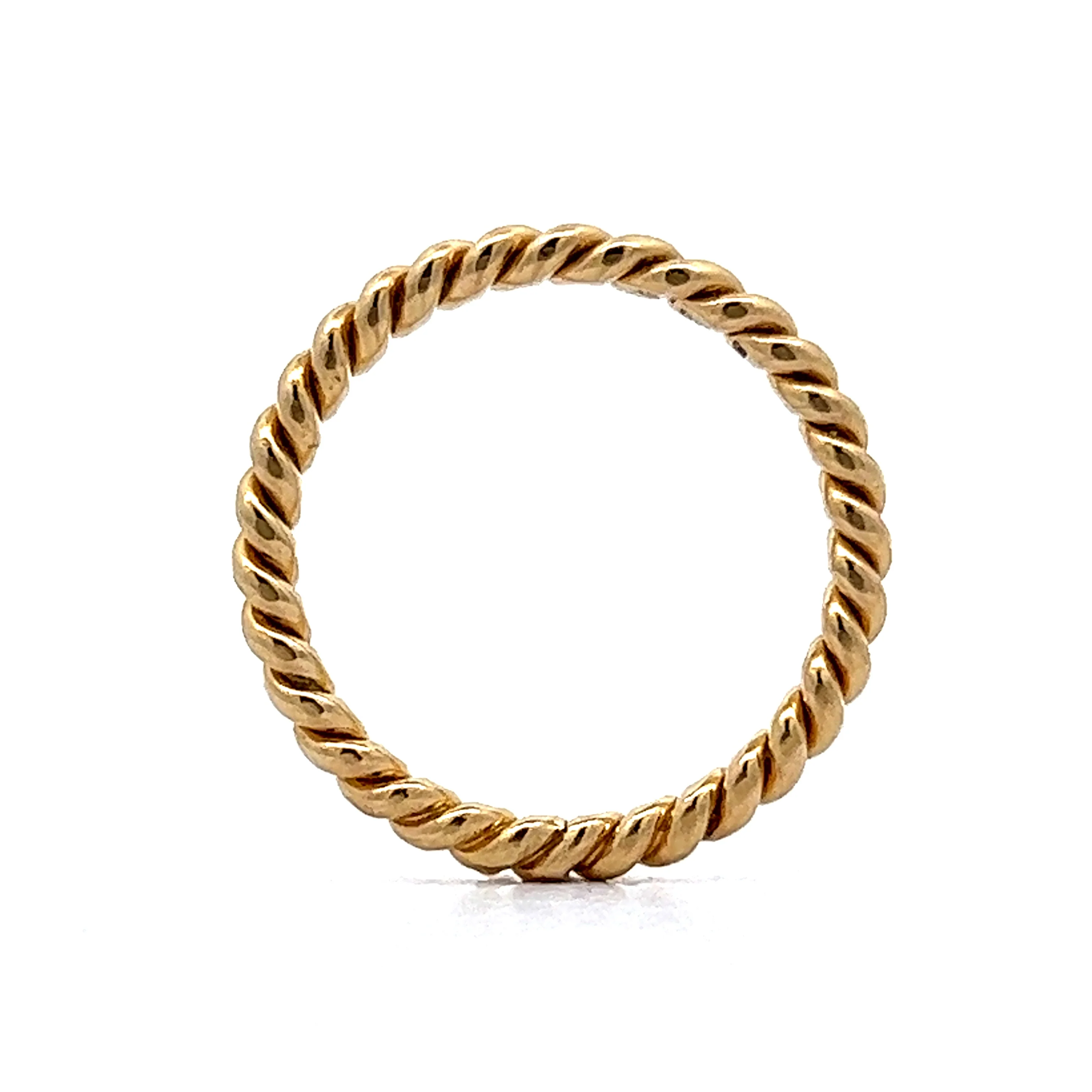 Roped Stacking Ring in 14k Yellow Gold - Image 4
