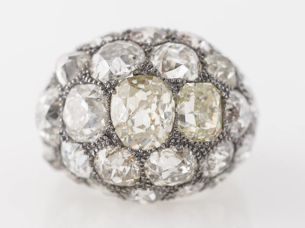 Rose Cut Diamond Cocktail Ring in 18k White Gold
