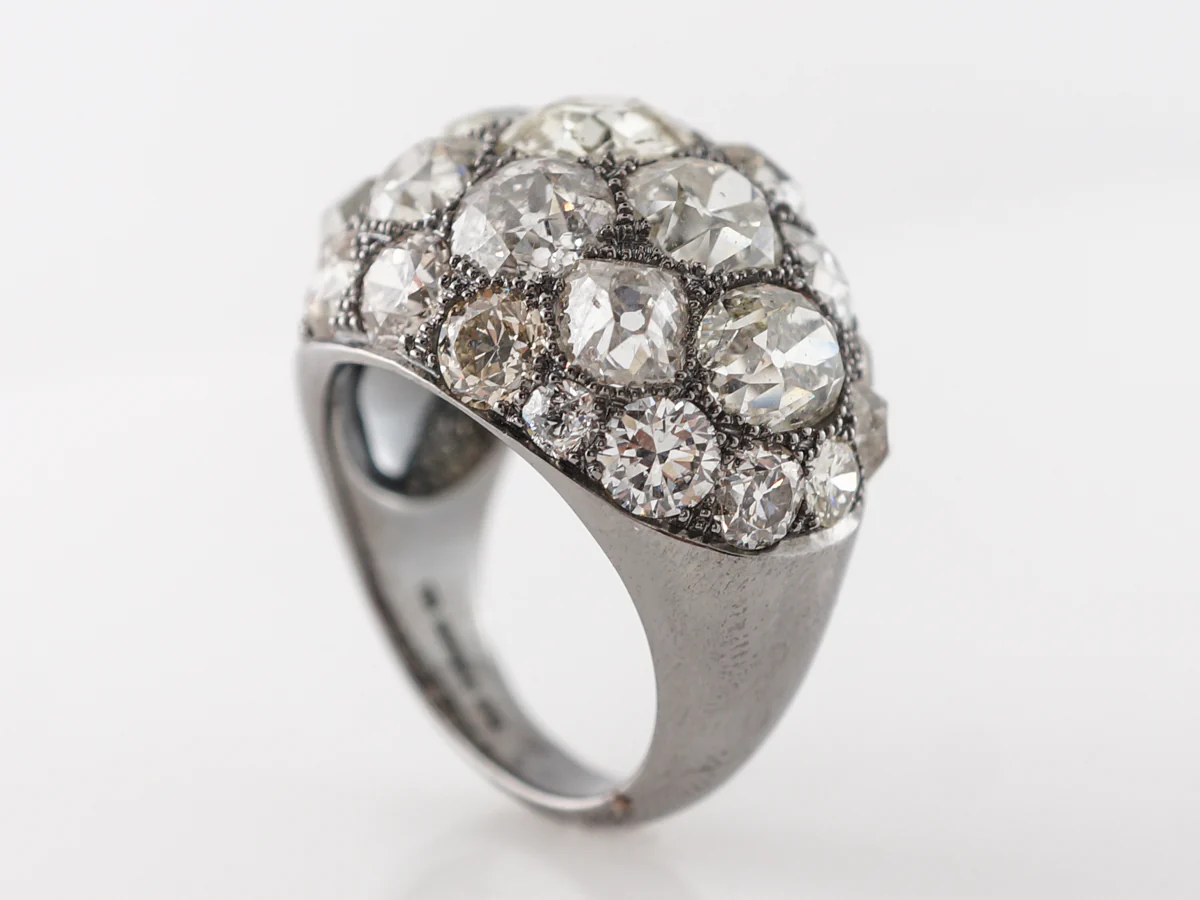 Rose Cut Diamond Cocktail Ring in 18k White Gold - Image 3