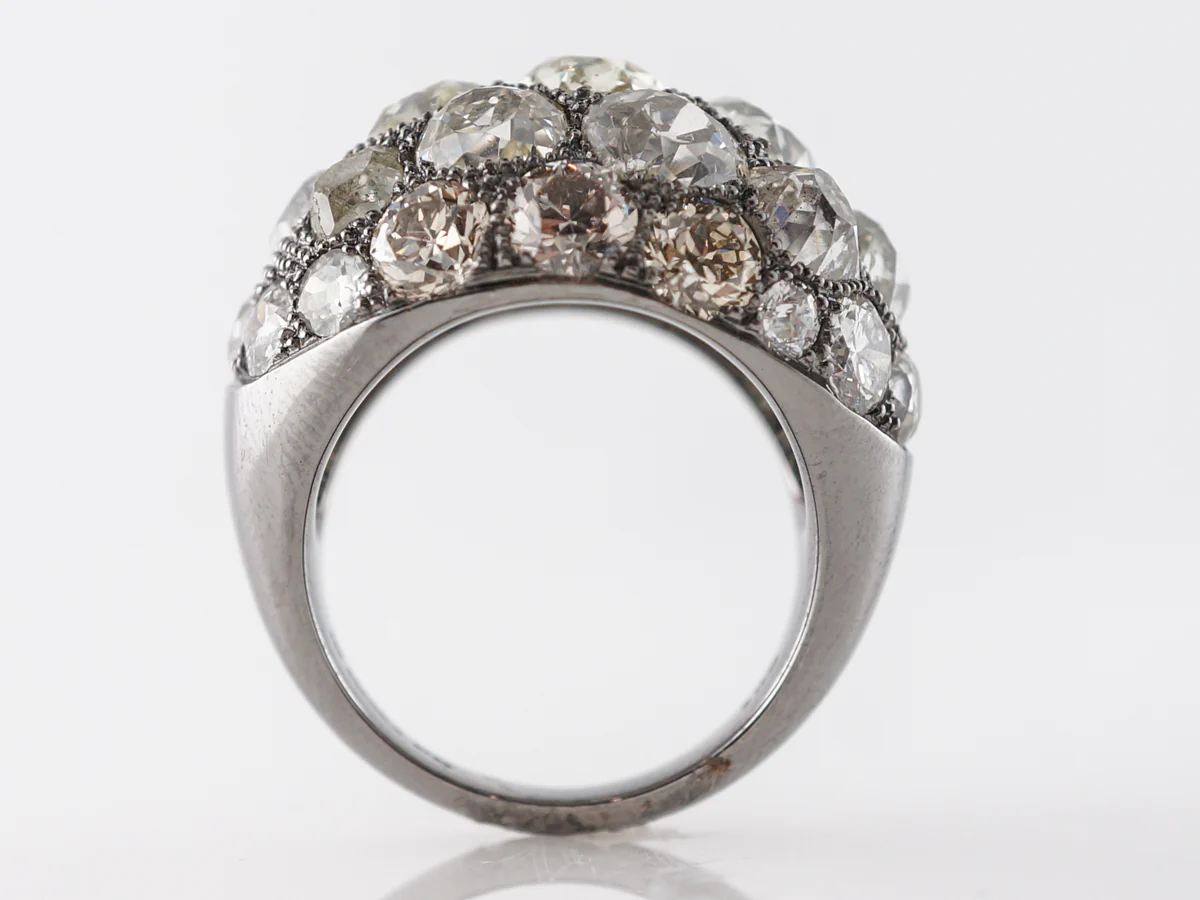 Rose Cut Diamond Cocktail Ring in 18k White Gold - Image 4