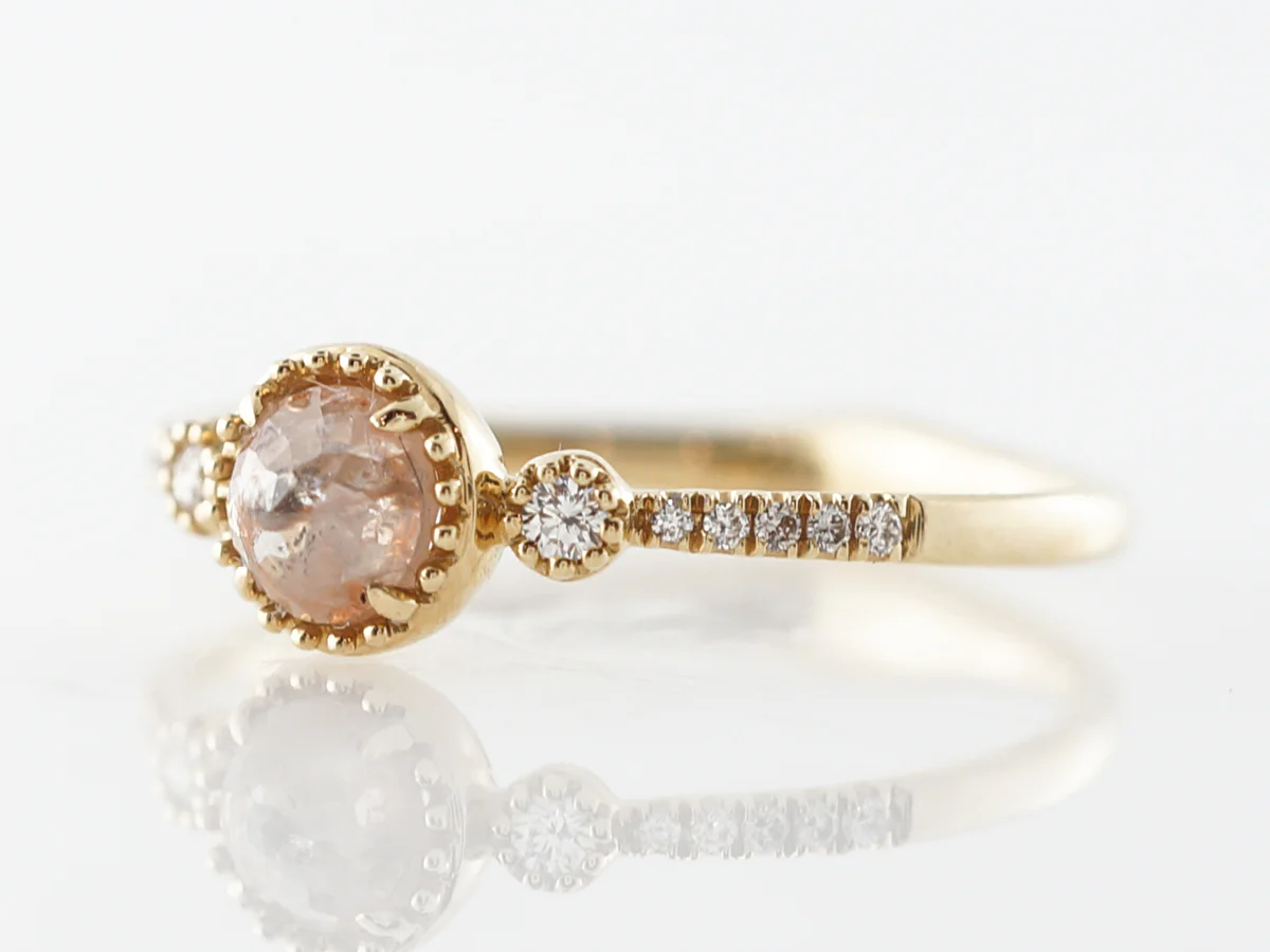Rose Cut Diamond Engagement Ring in 18k - Image 2