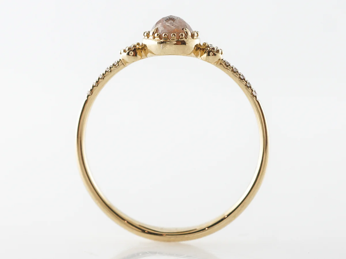 Rose Cut Diamond Engagement Ring in 18k - Image 4