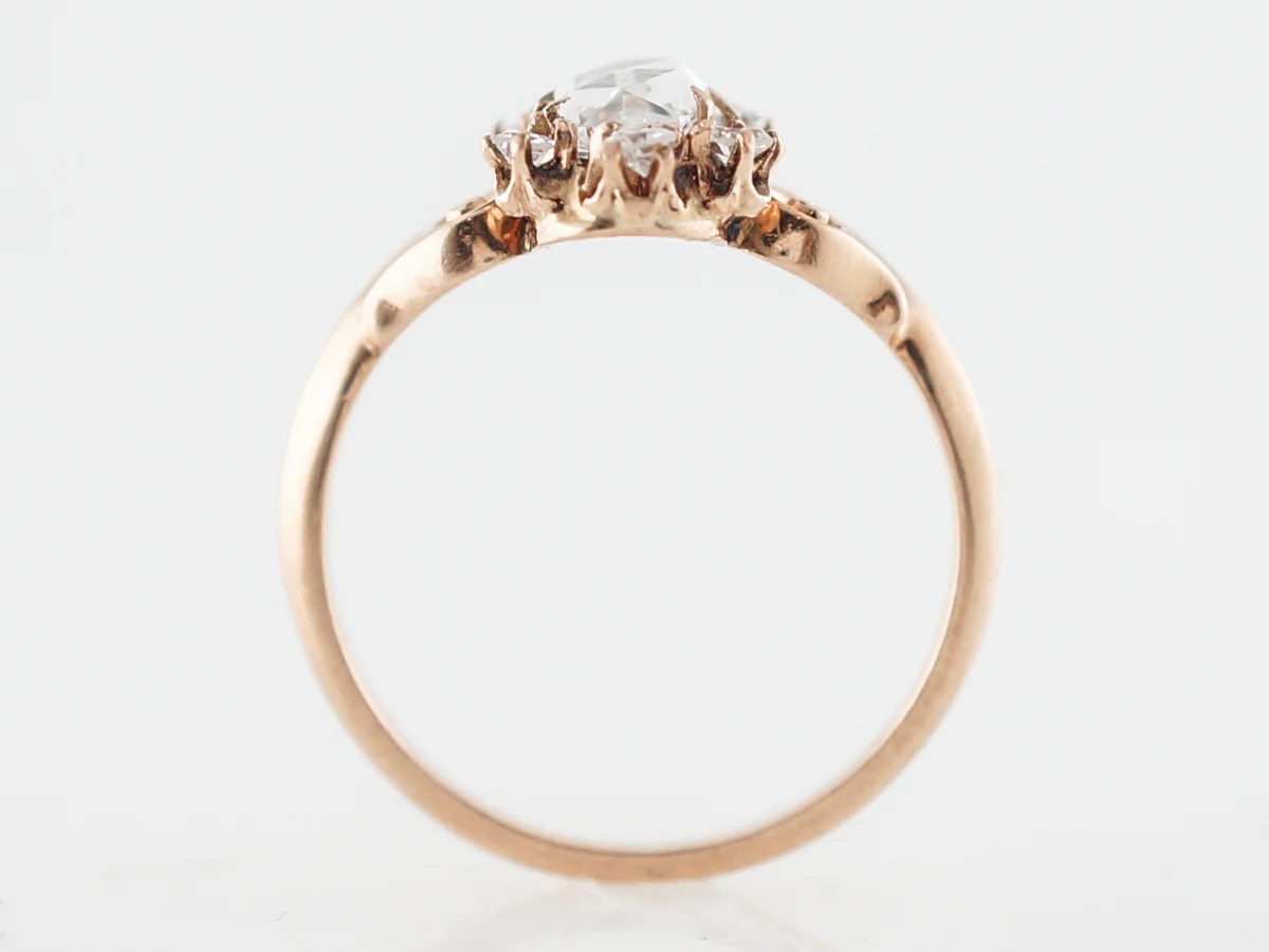Victorian Rose Cut Diamond Engagement Ring in Rose Gold - Image 4