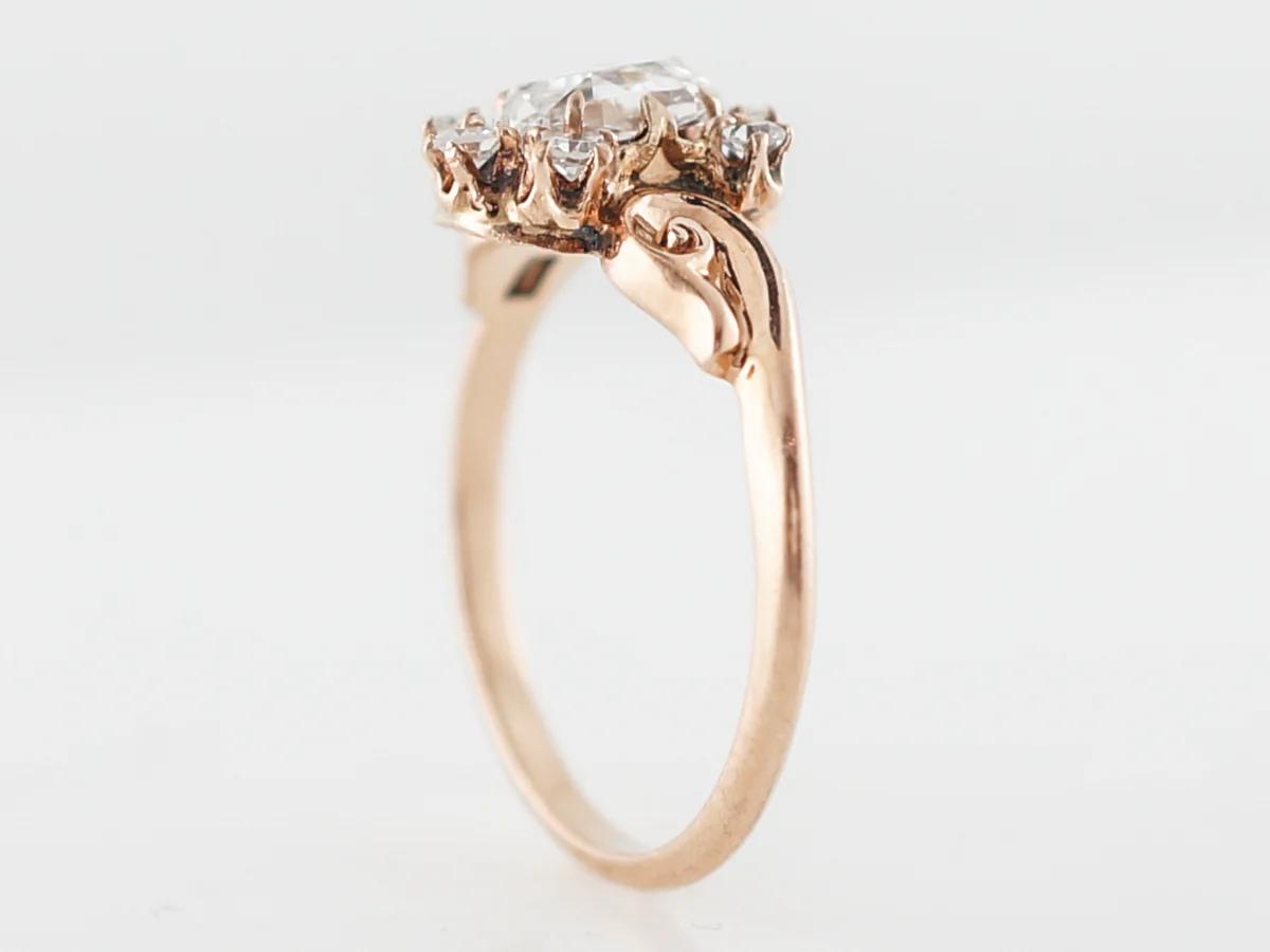 Victorian Rose Cut Diamond Engagement Ring in Rose Gold - Image 5