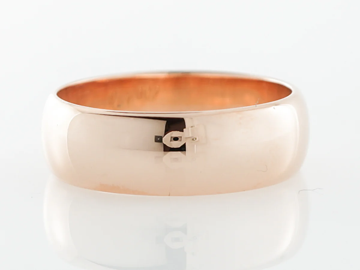 Rose Gold Comfort Fit Wedding Band 14k - Image 2